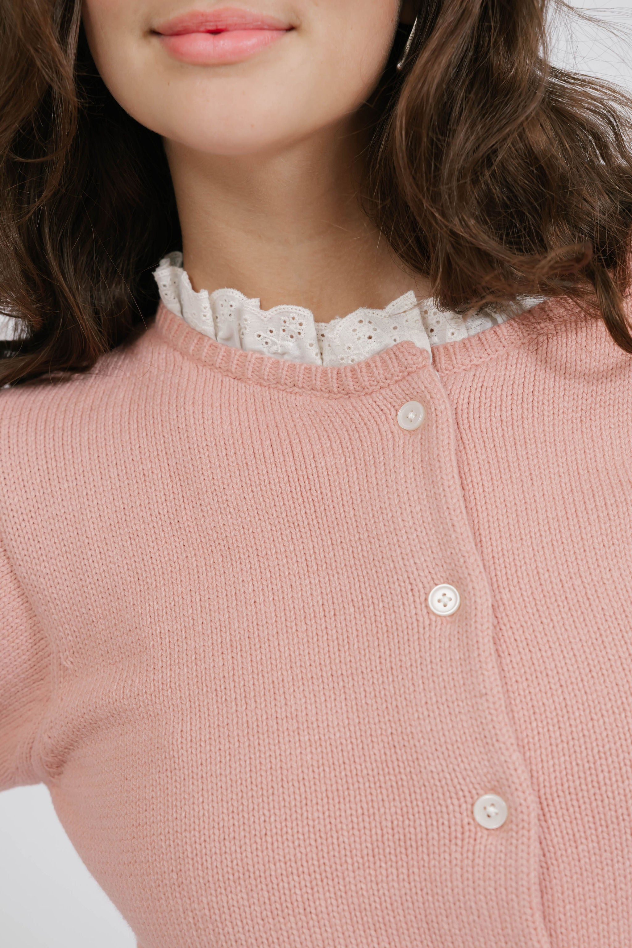 Lacy Cardigan in Dusty Rose