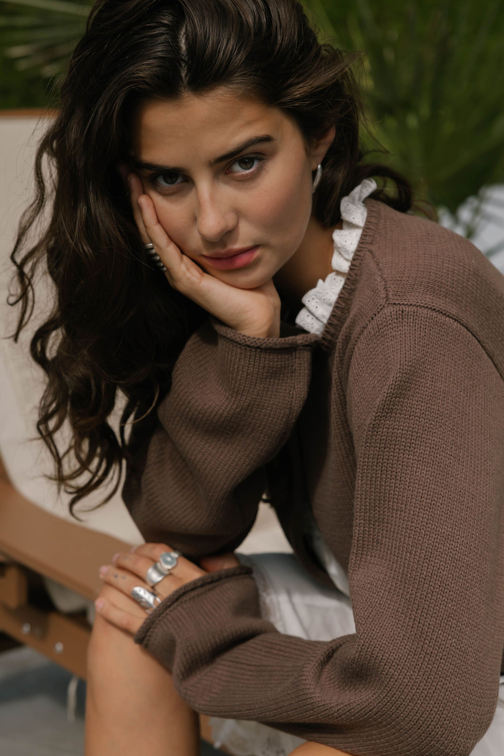 Lacy Cardigan in Warm Brown