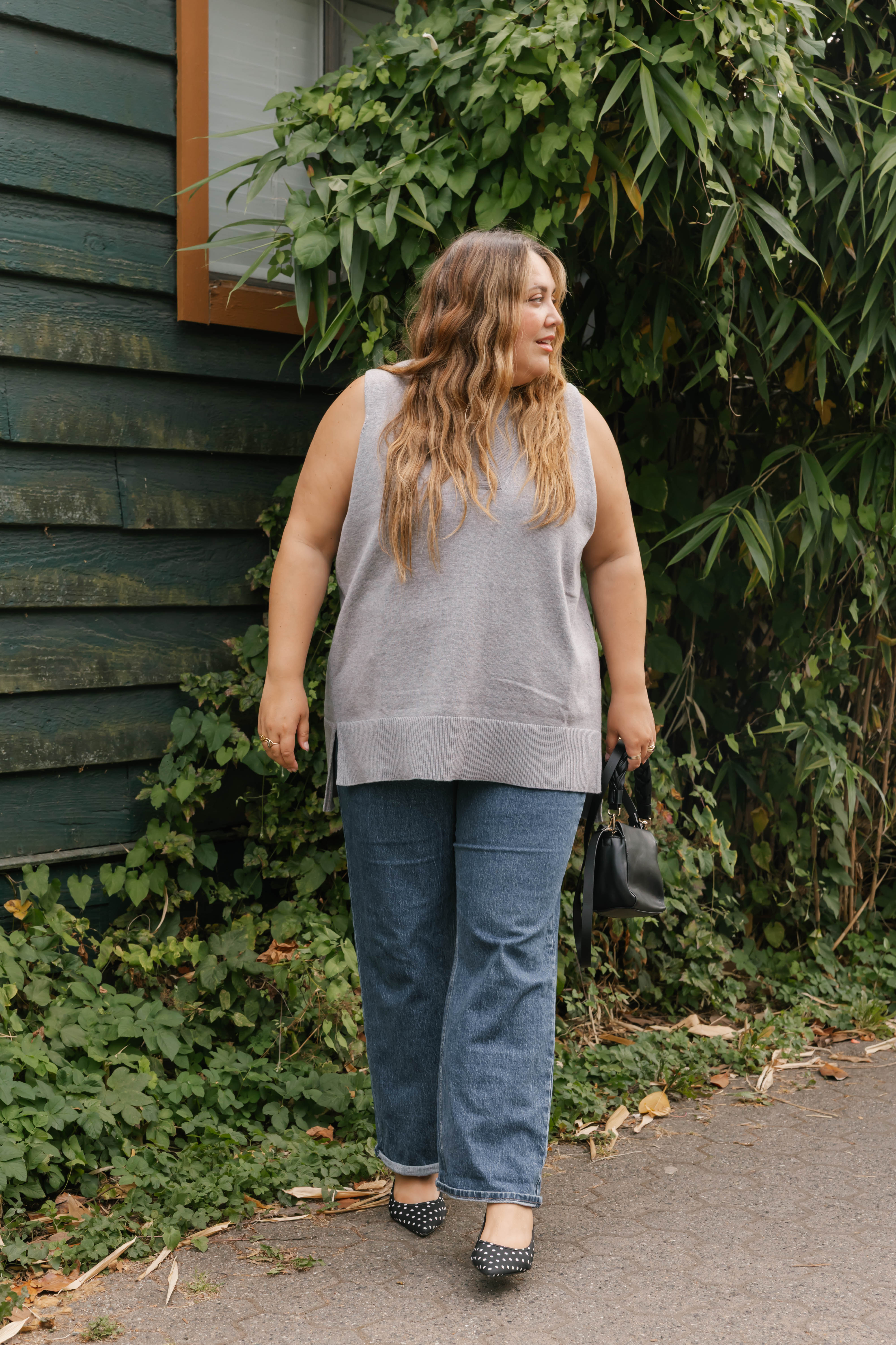 Blair Knit Vest in Light Grey