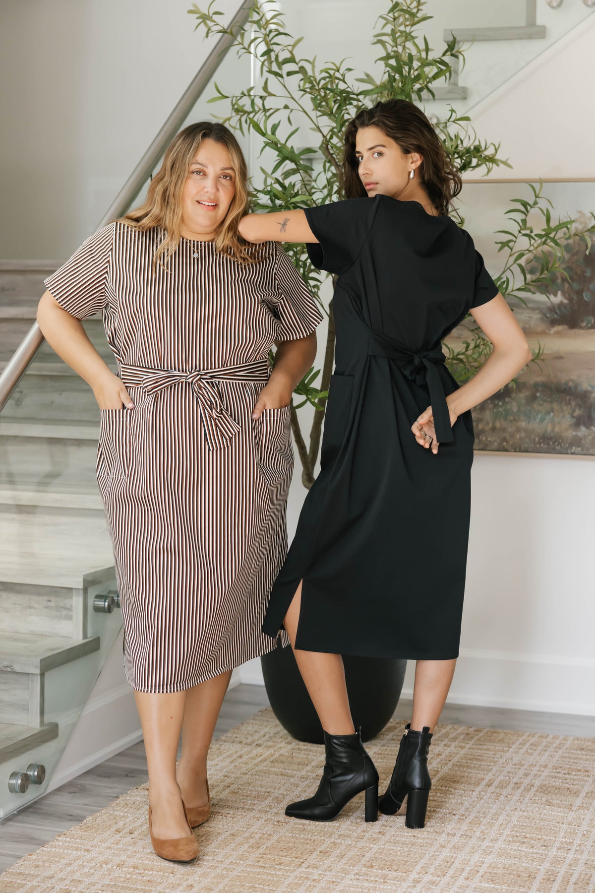 Winona Wrap Dress in Midnight Black