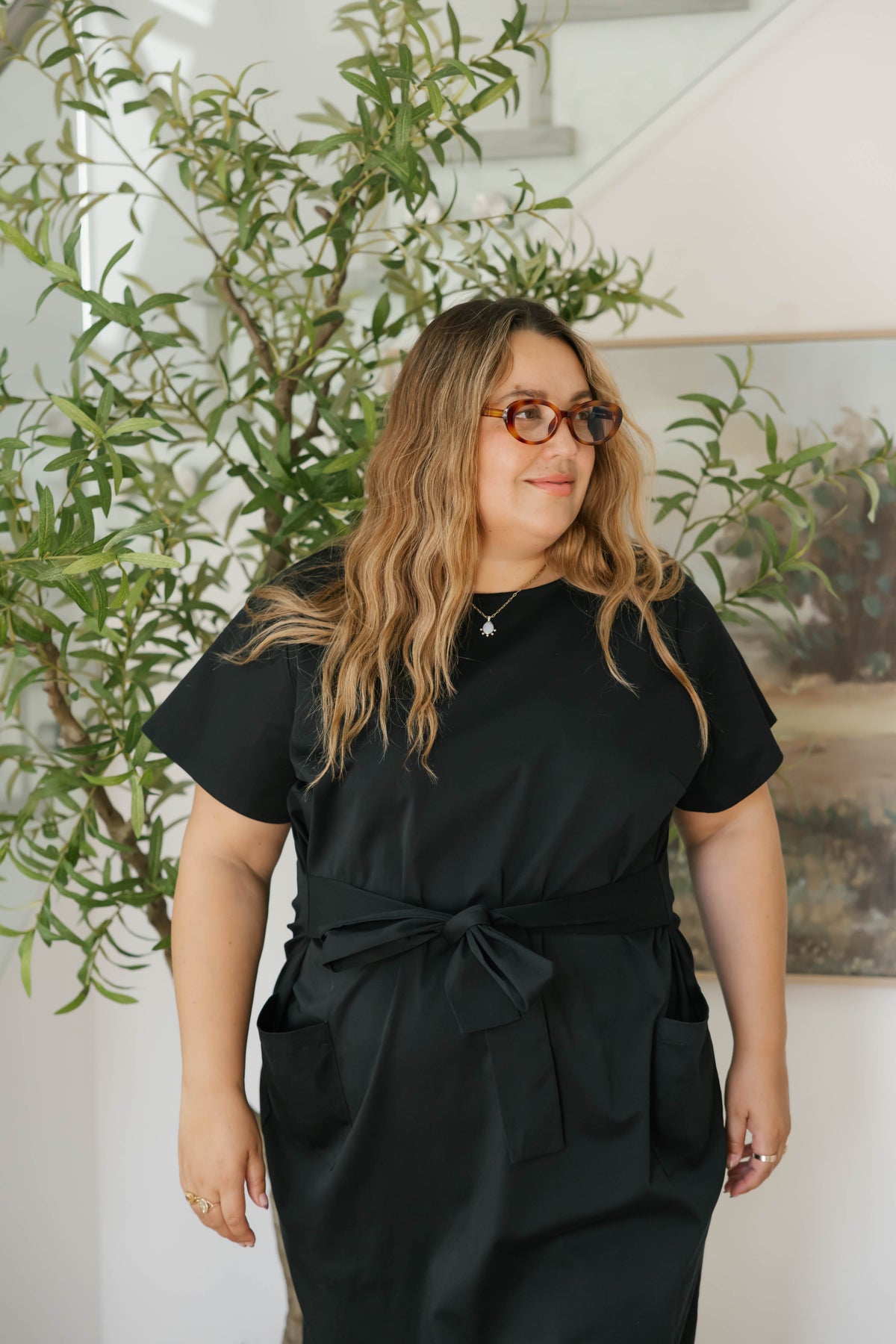 Winona Wrap Dress in Midnight Black