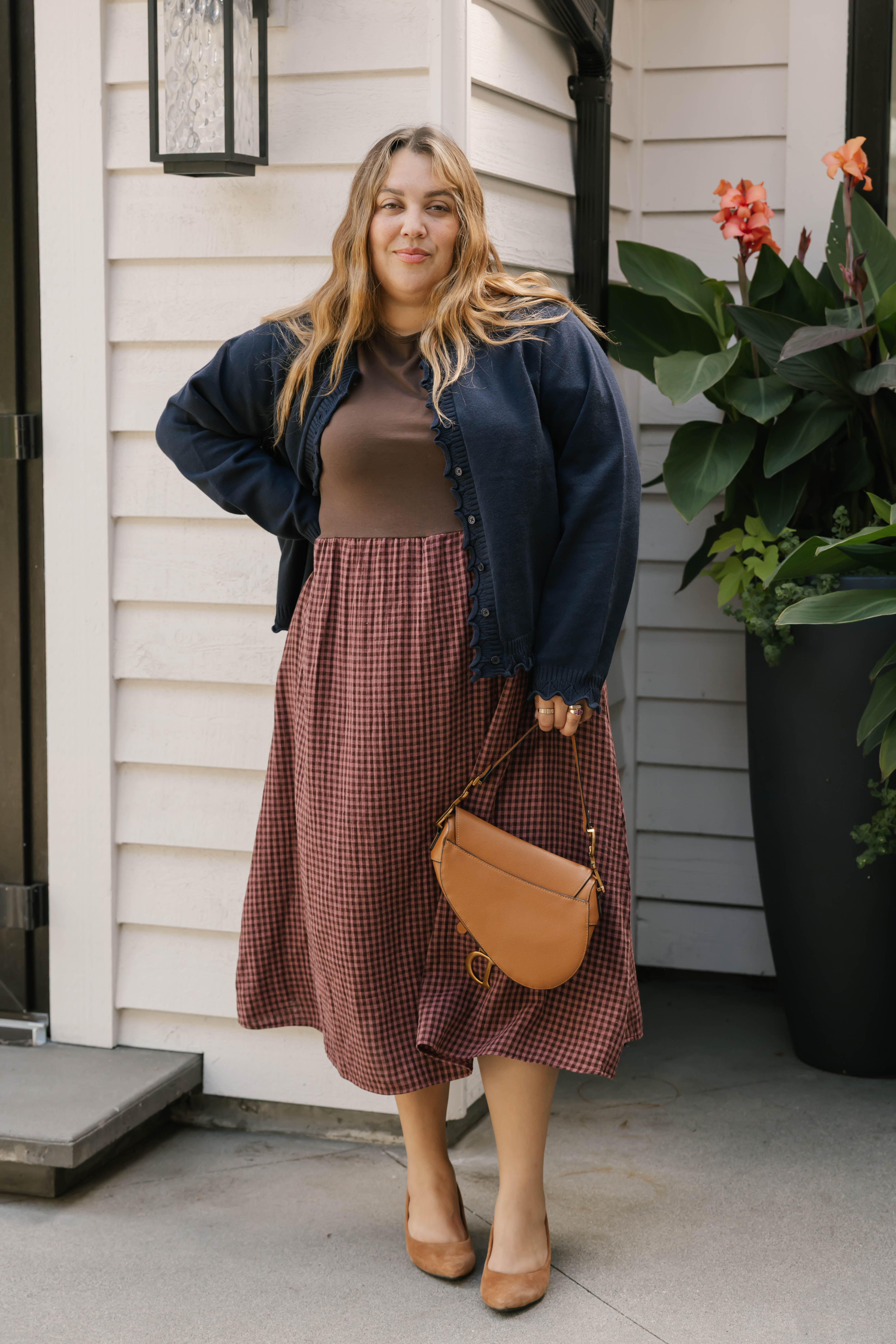 Gingham Andie Dress in Plum
