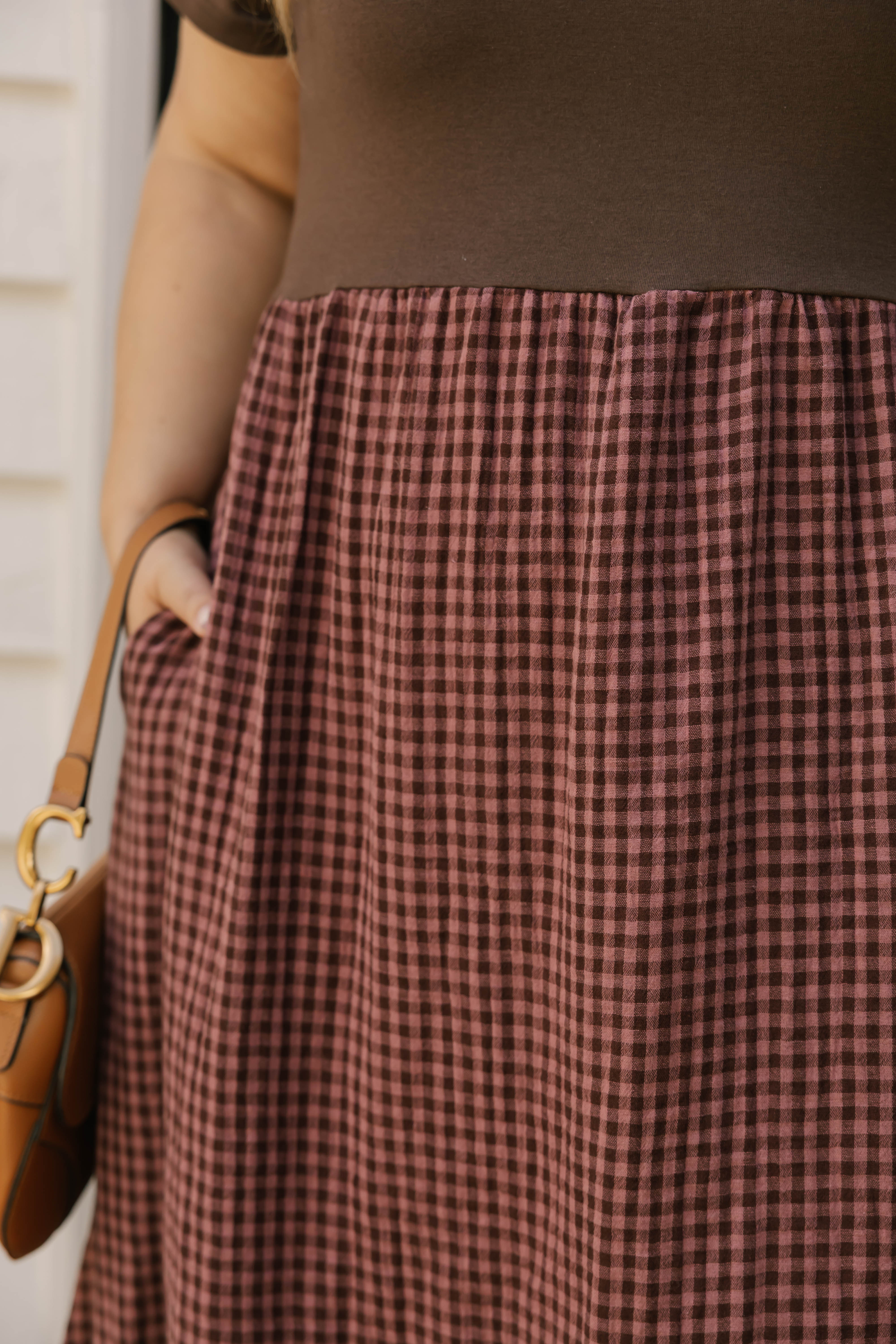 Gingham Andie Dress in Plum