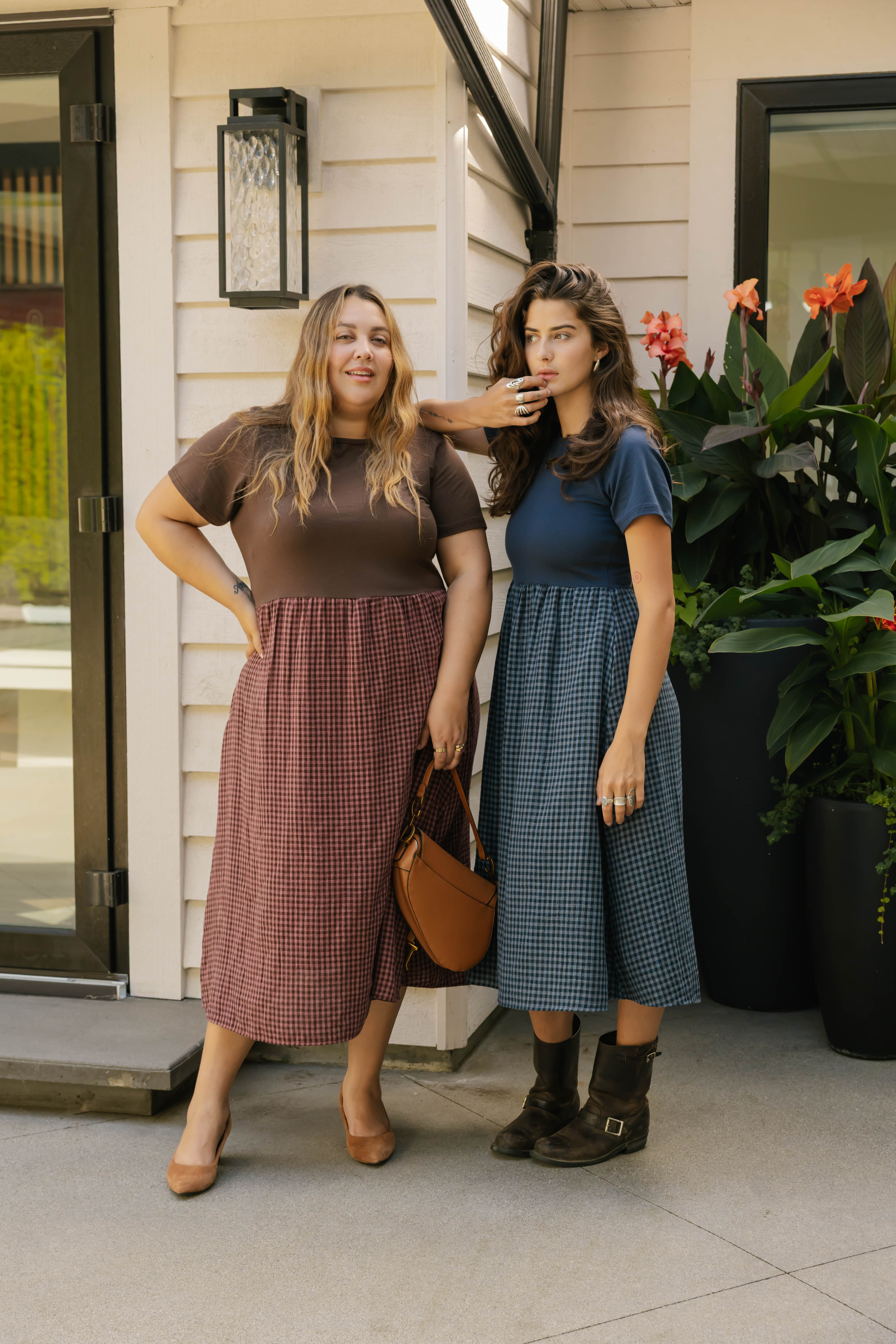Gingham Andie Dress in Plum