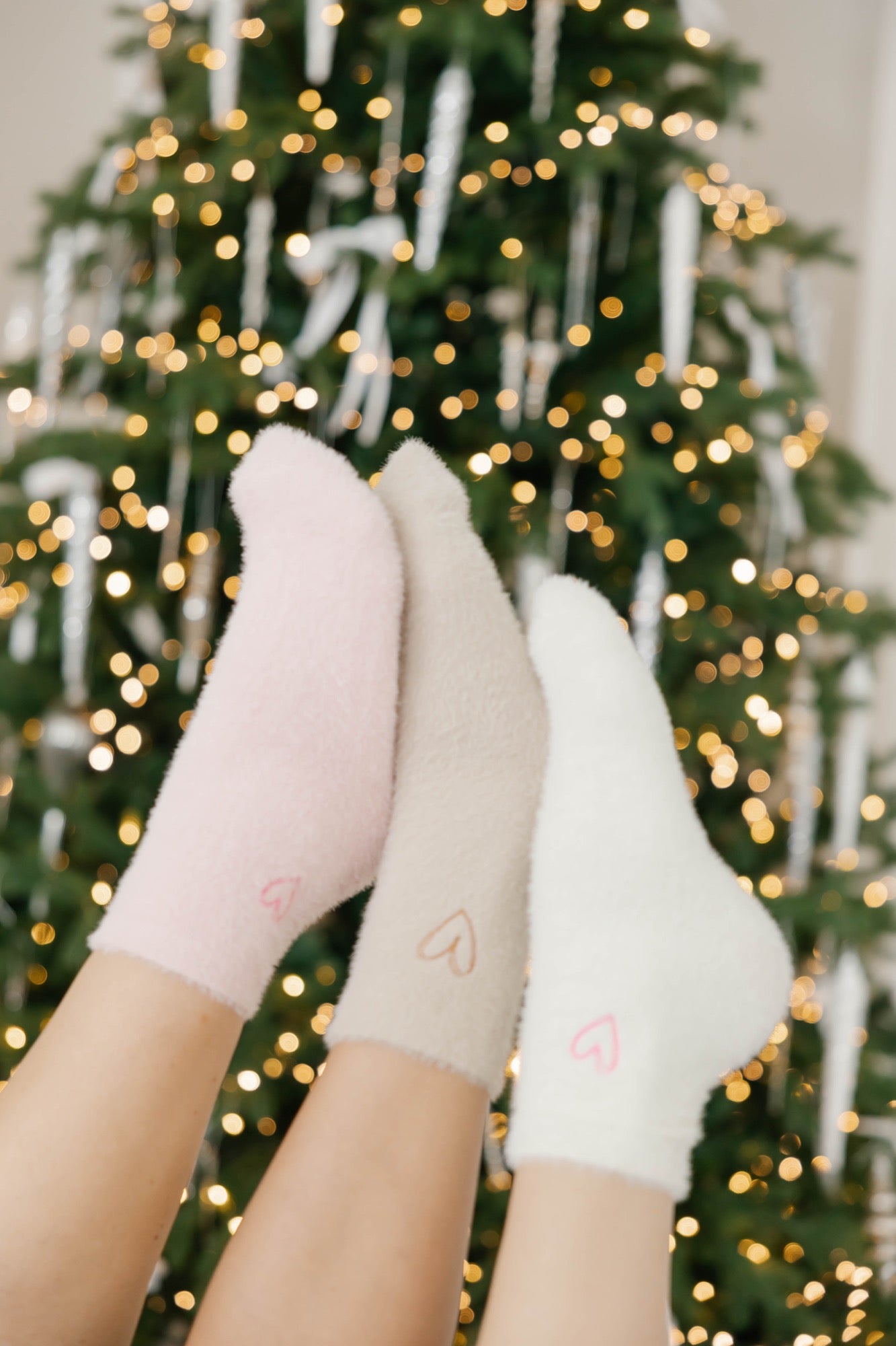 S+T Fuzzy Heart Socks - 3 Pack