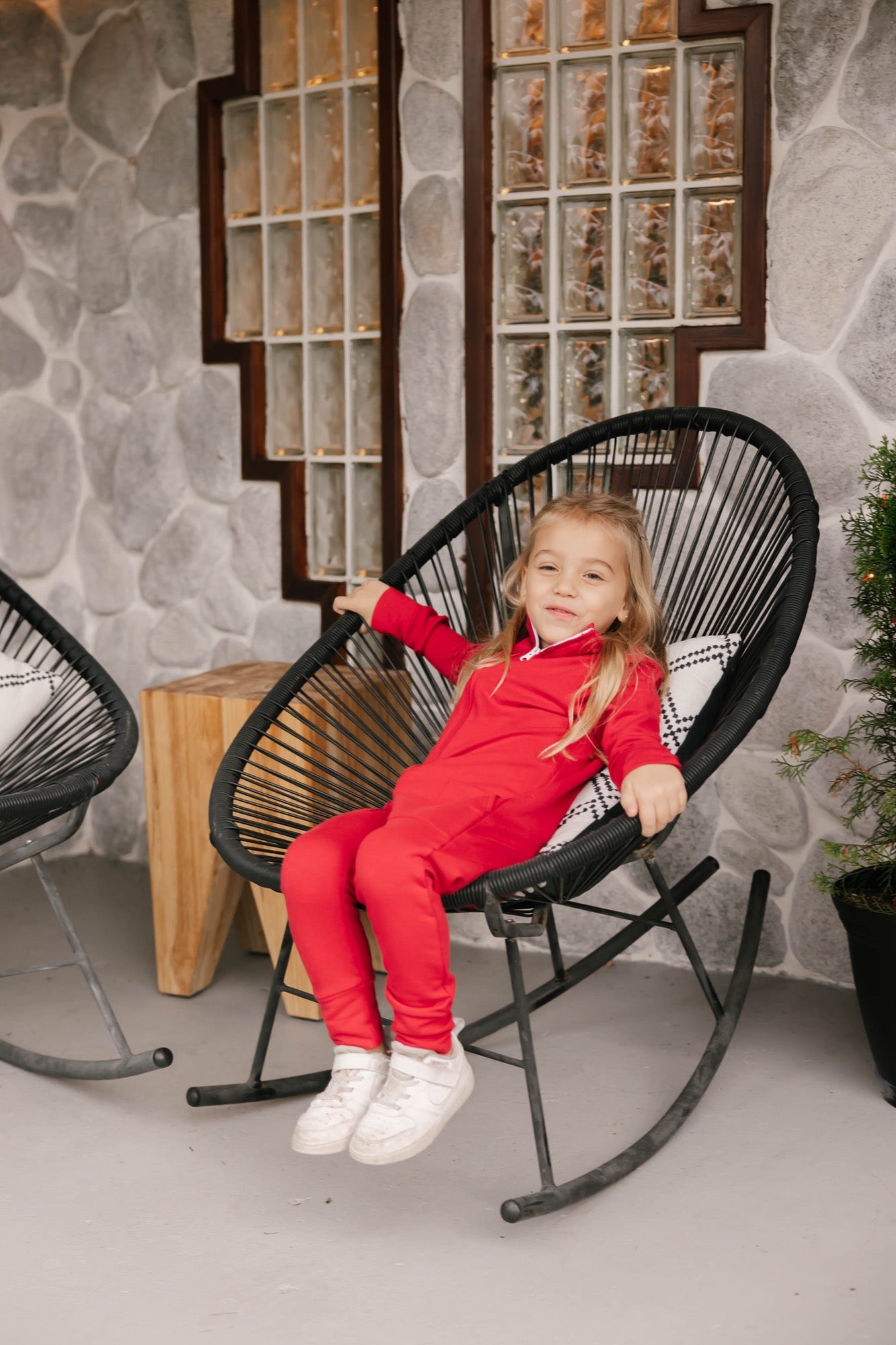 Kids Shay Romper in Jilly Red