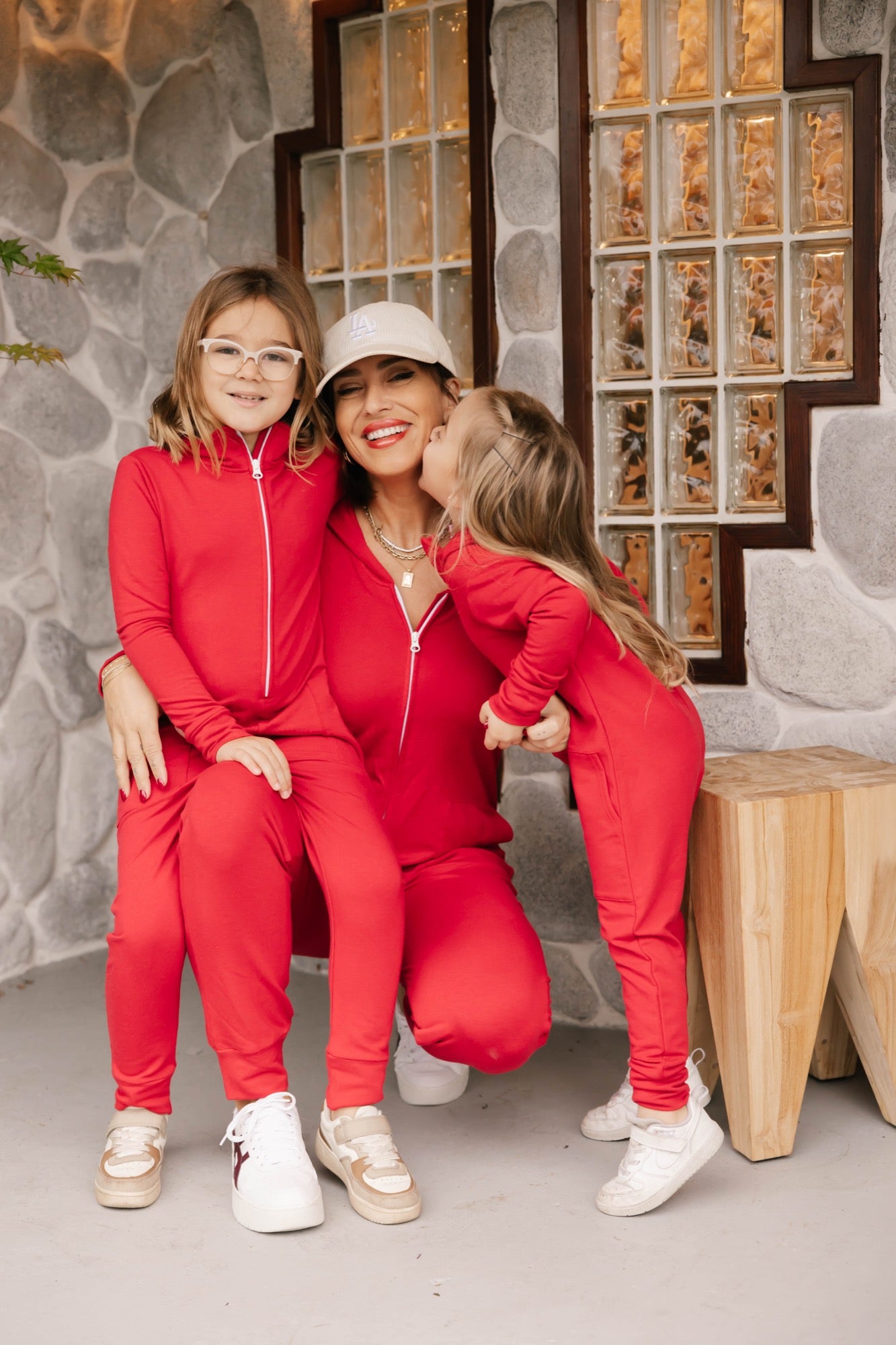 Kids Shay Romper in Jilly Red