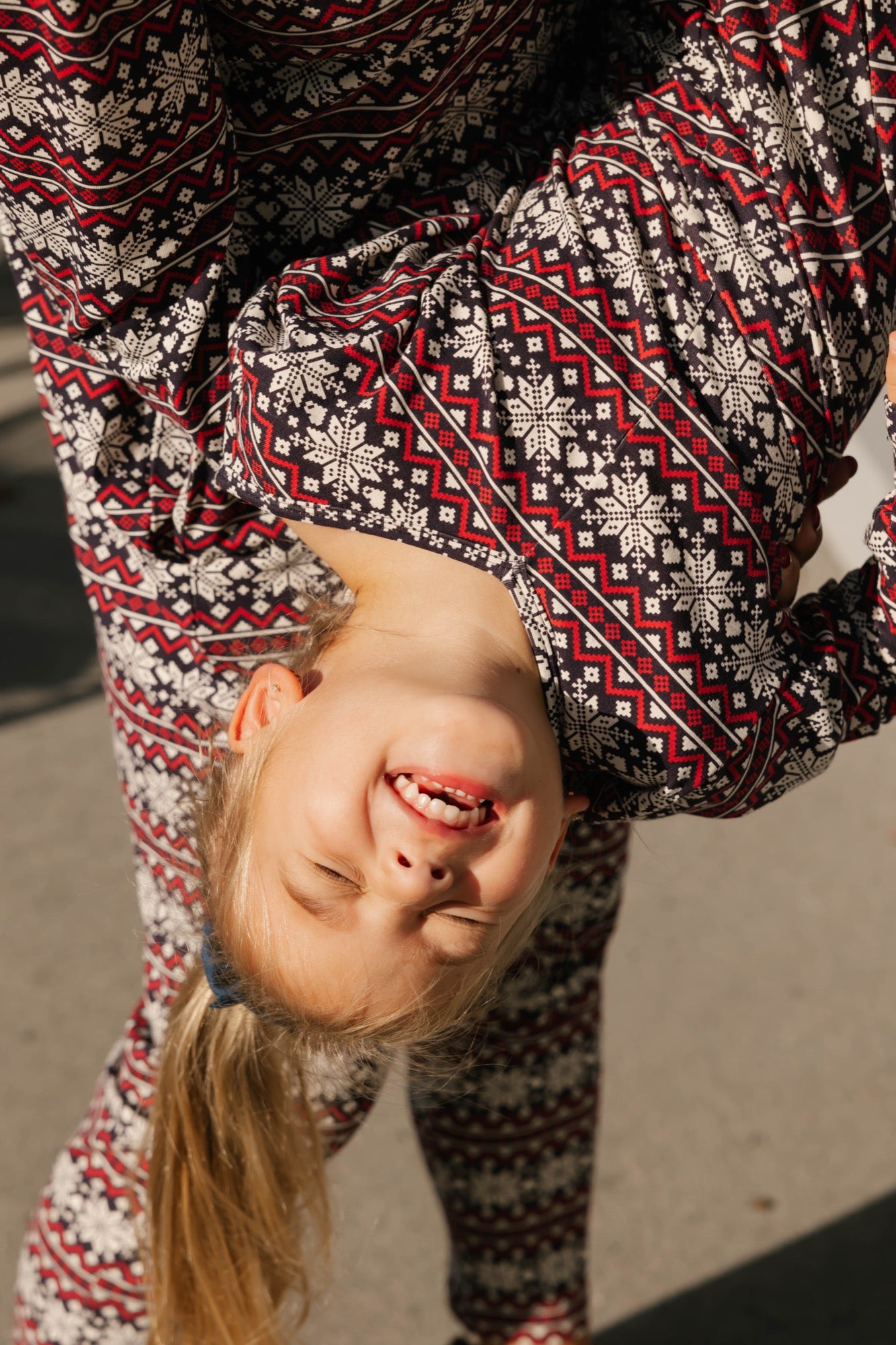 Kids Friday Romper in Red Fair Isle