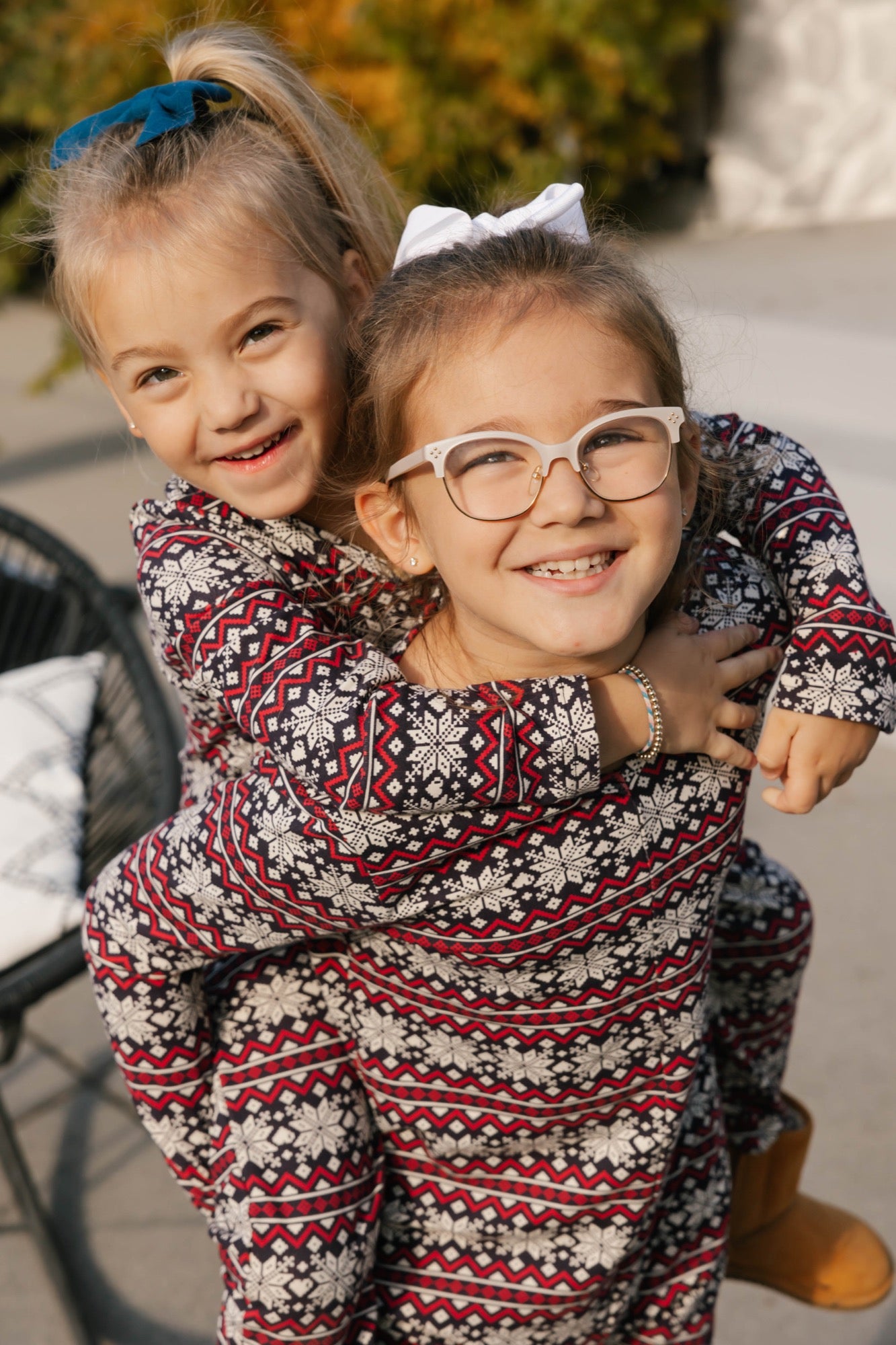 Kids Friday Romper in Red Fair Isle