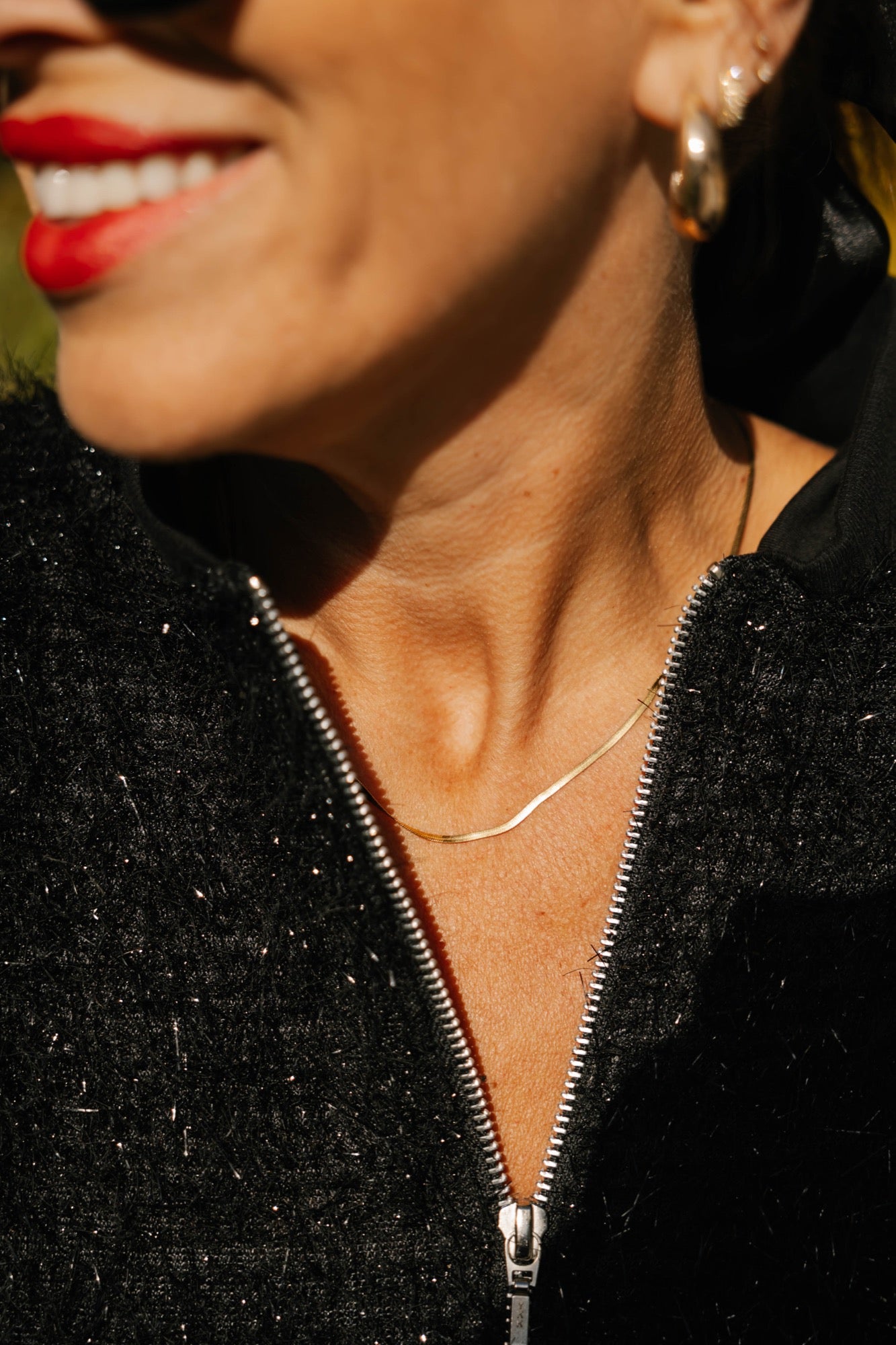 S+T x Meirako Herringbone Chain Necklace in Gold