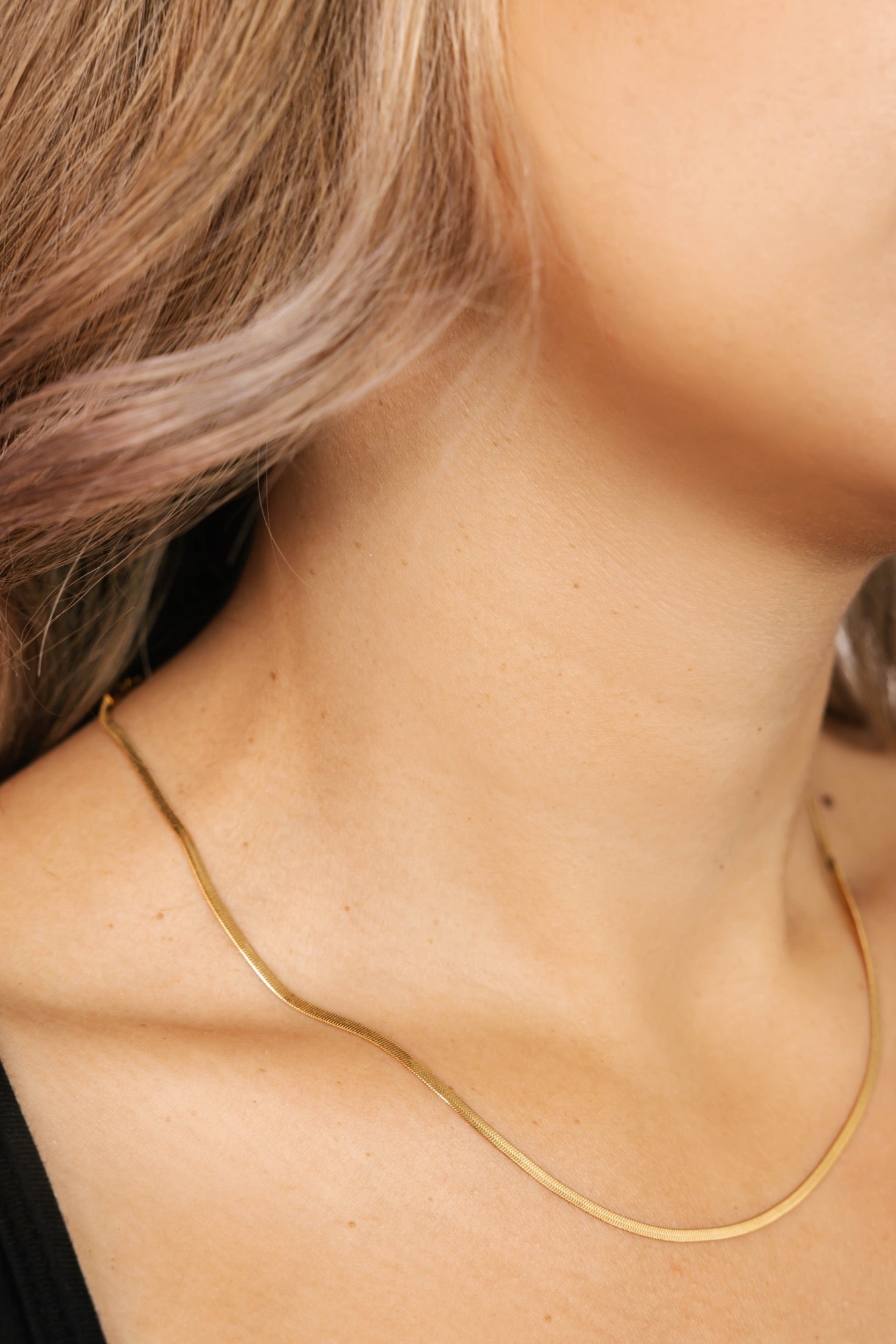 S+T x Meirako Herringbone Chain Necklace in Gold