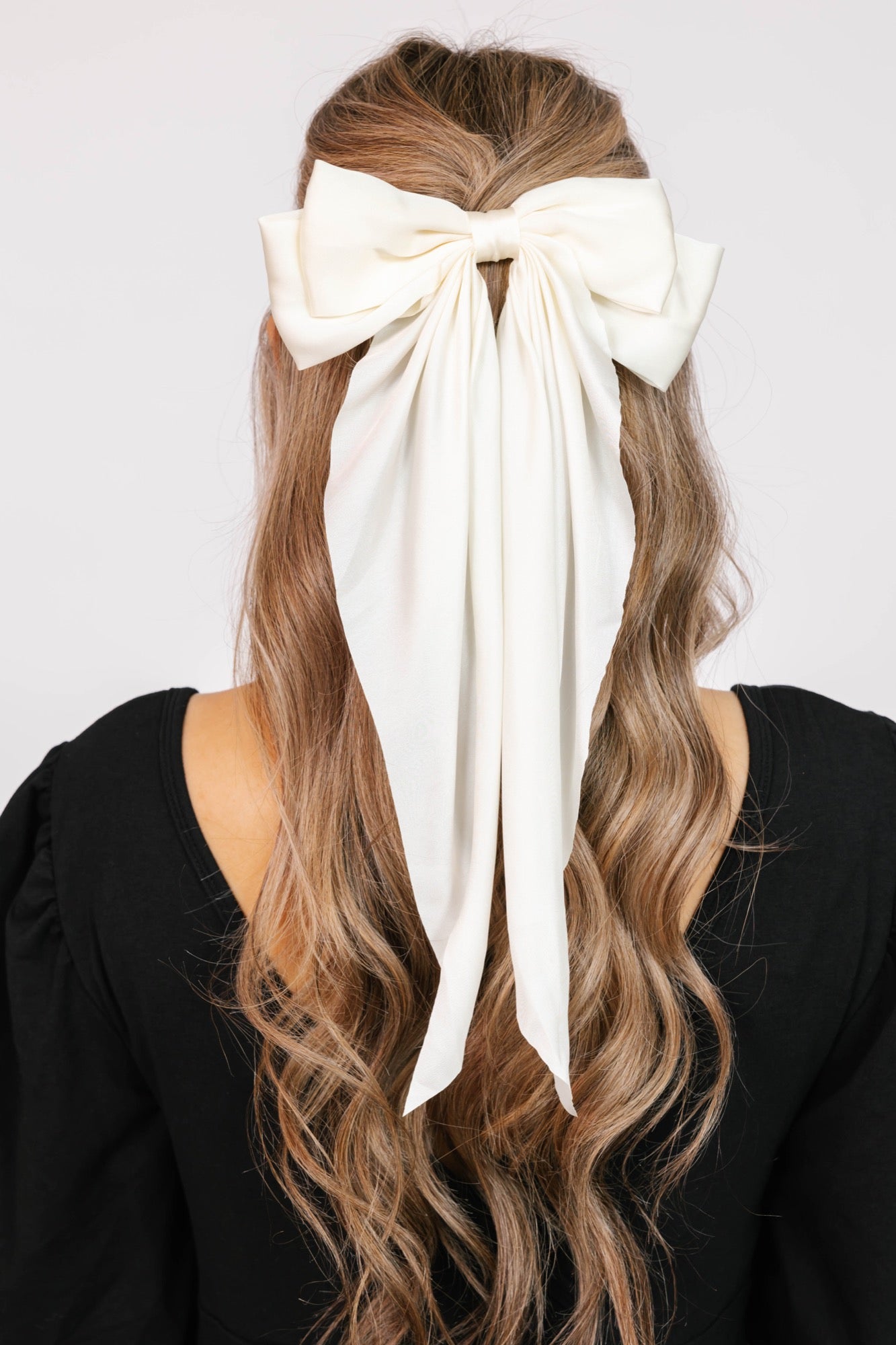 Silky Bow Clip in Cream