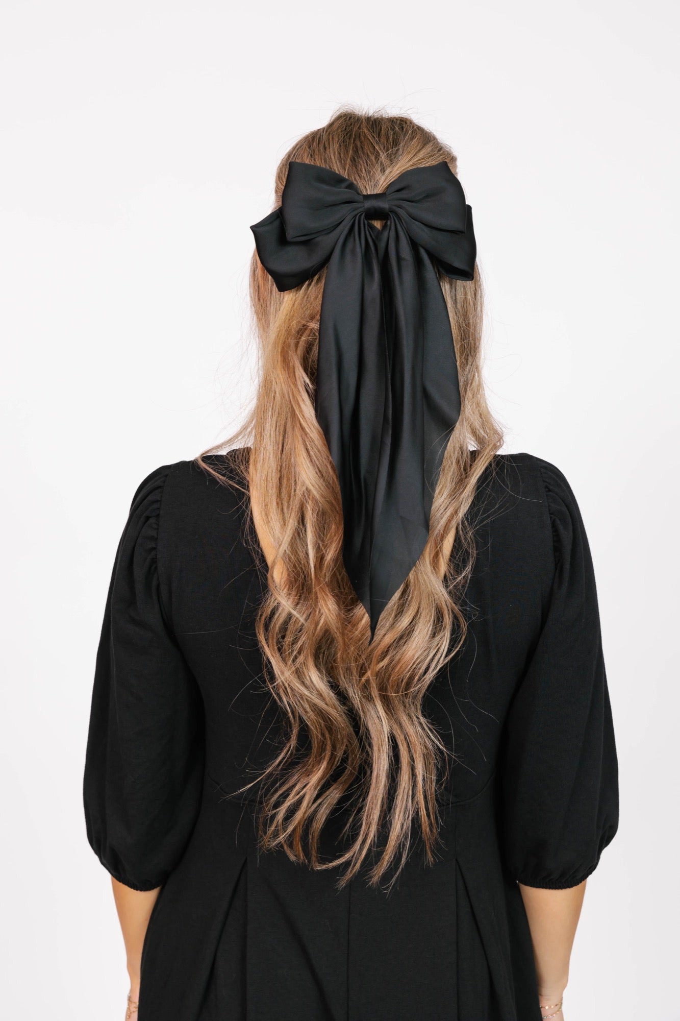 Silky Bow Clip in Midnight Black