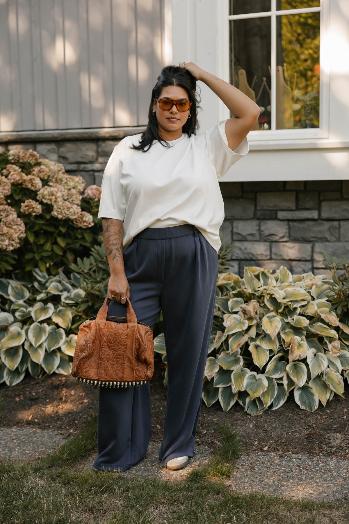 Halle Microscuba Pants in Denim Navy