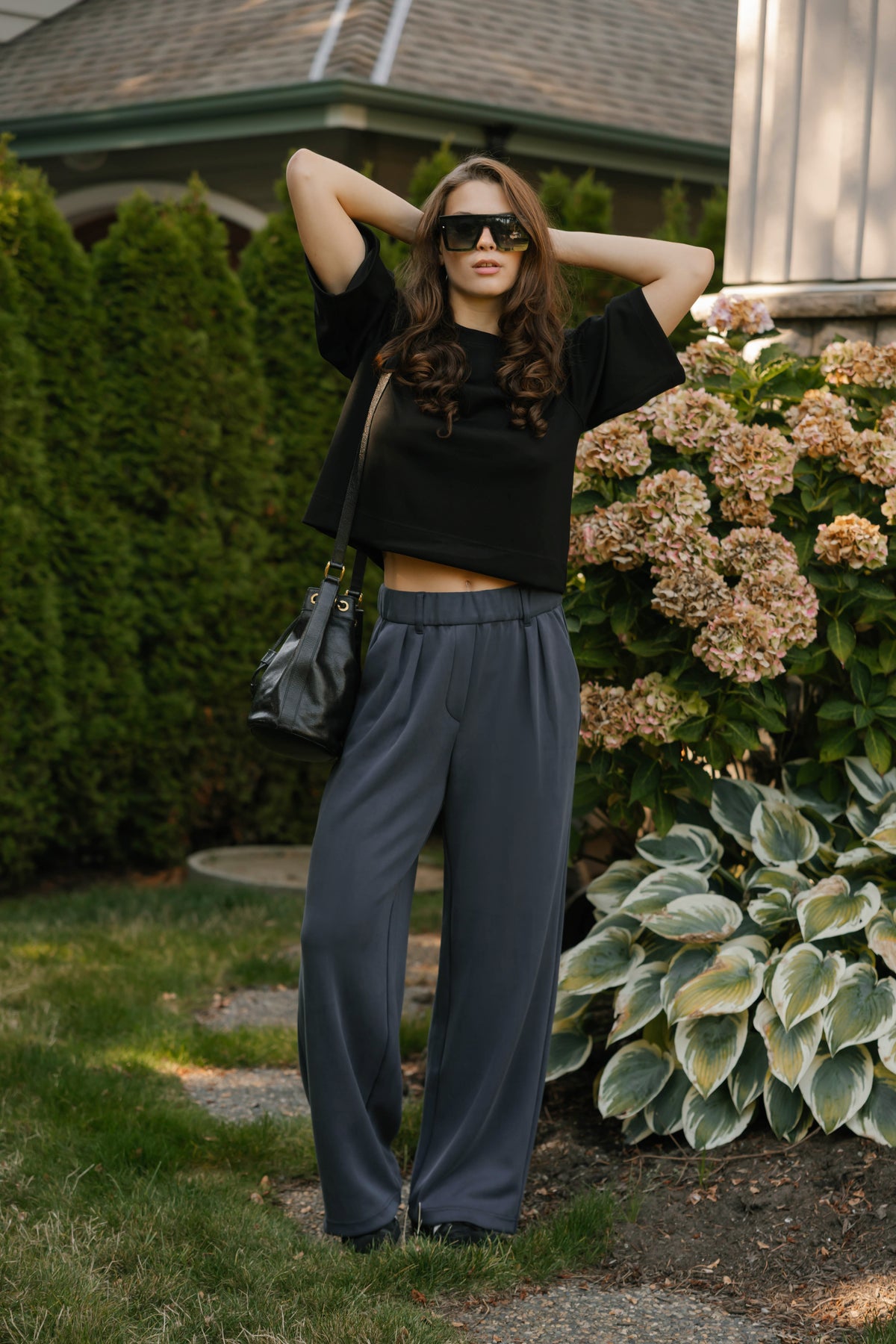 Halle Microscuba Pants in Denim Navy