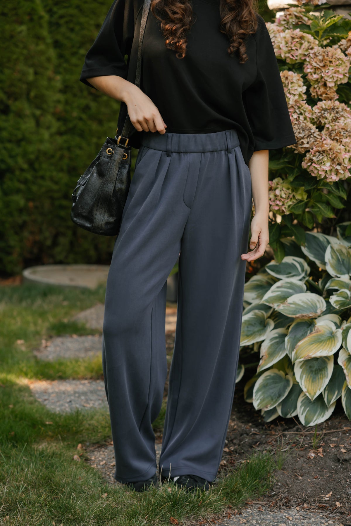 Halle Microscuba Pants in Denim Navy
