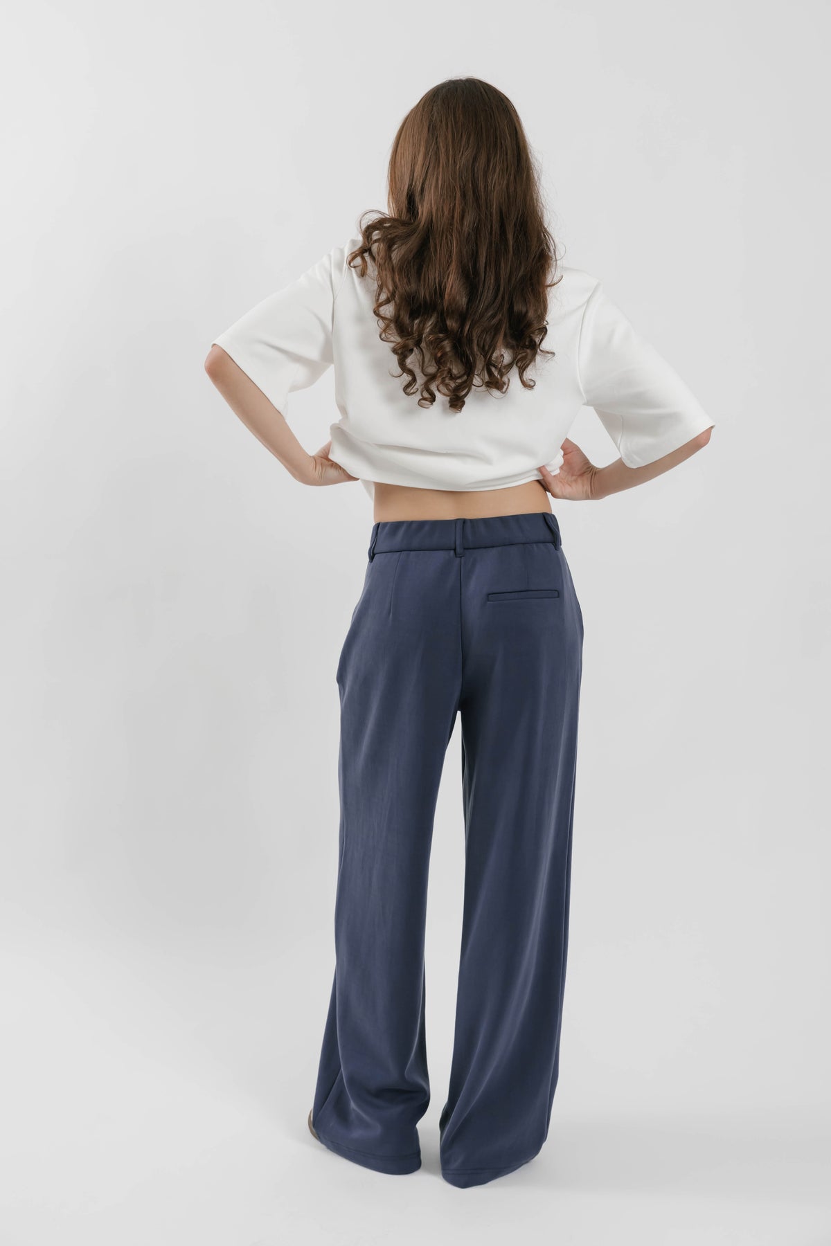 Halle Microscuba Pants in Denim Navy