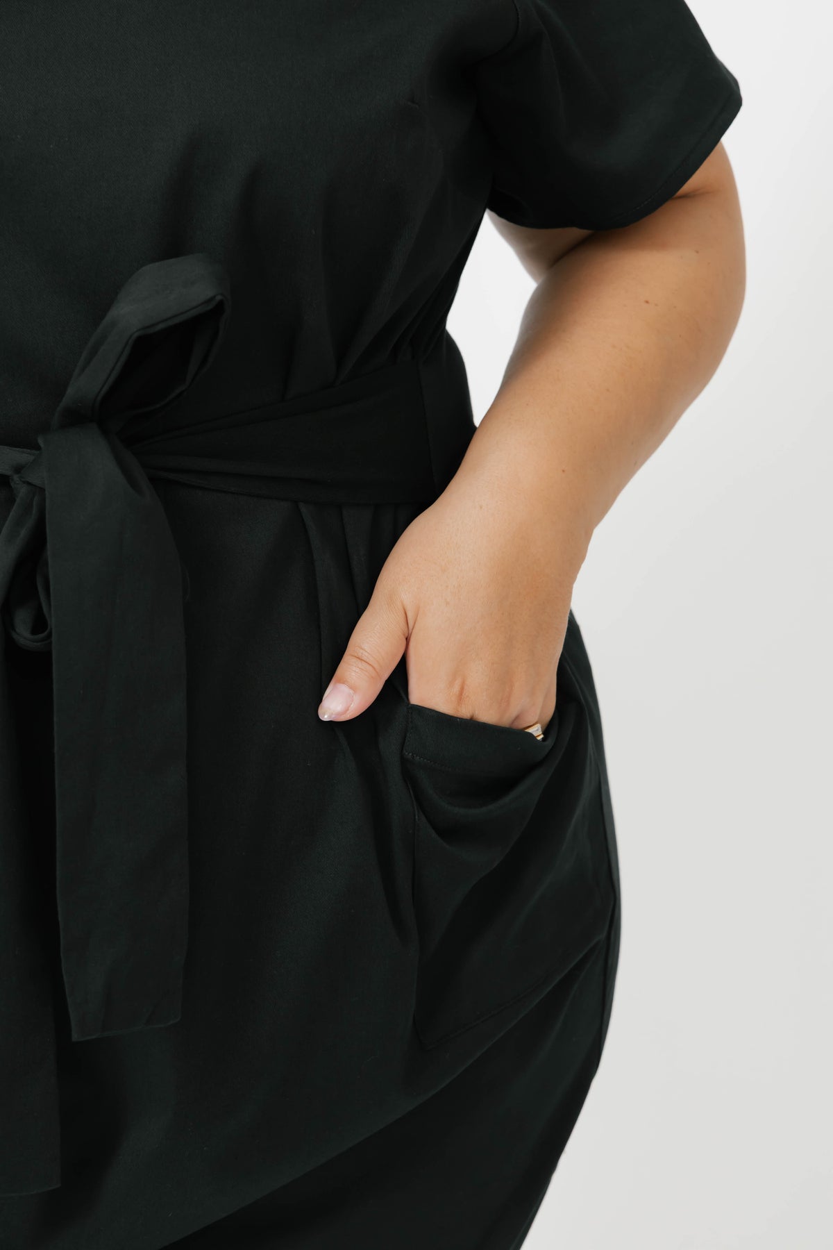 Winona Wrap Dress in Midnight Black