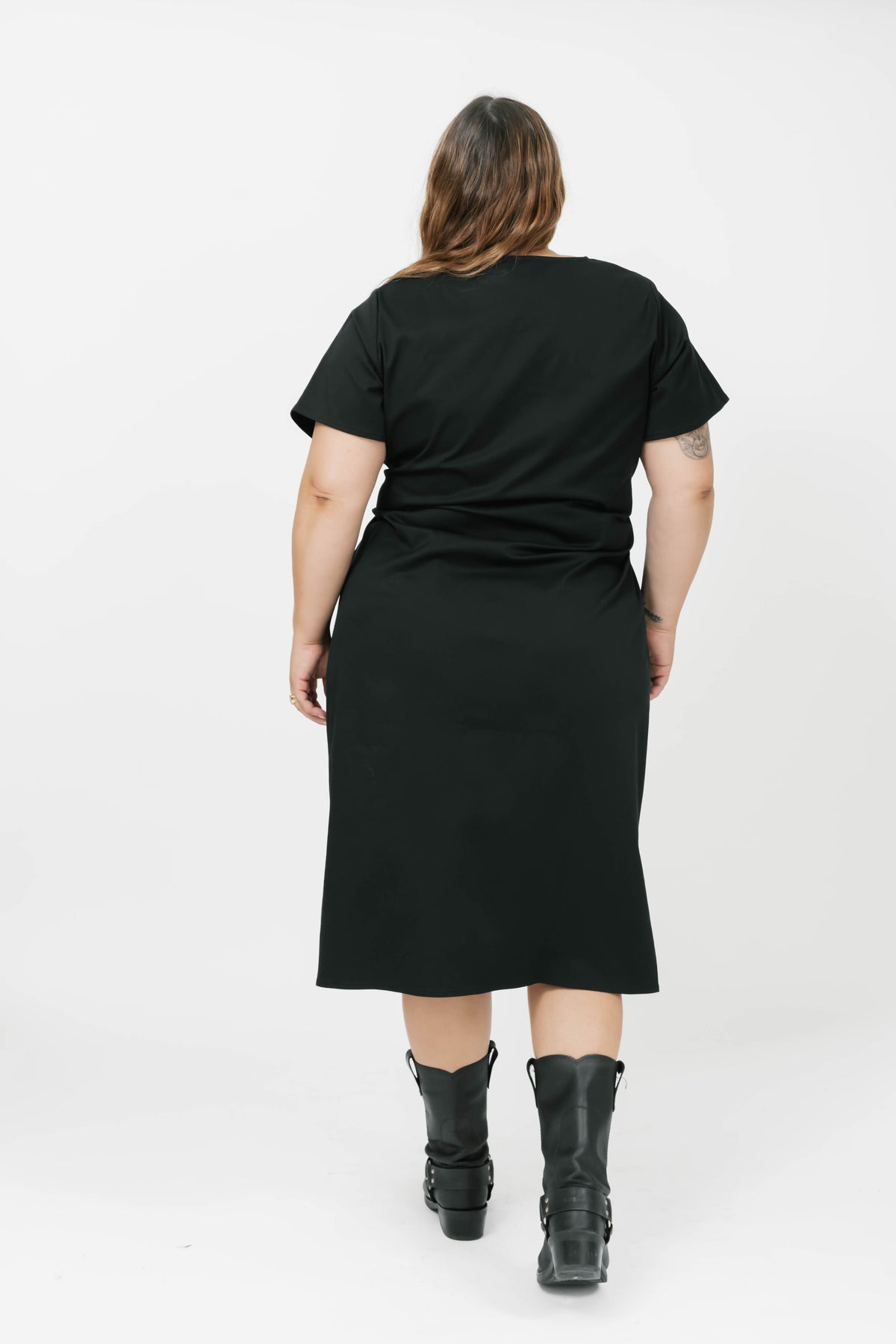 Winona Wrap Dress in Midnight Black