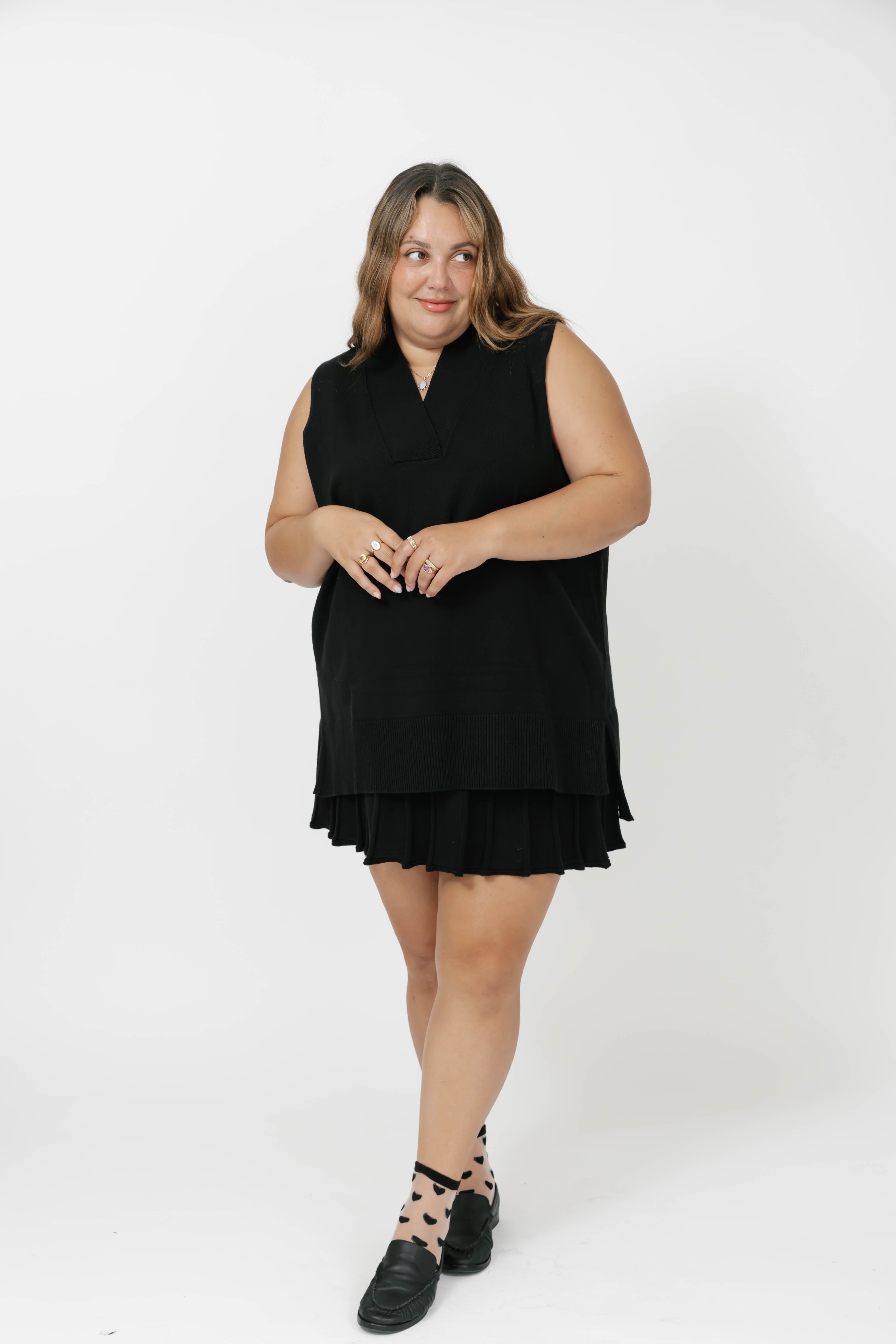 Blair Knit Vest in Midnight Black