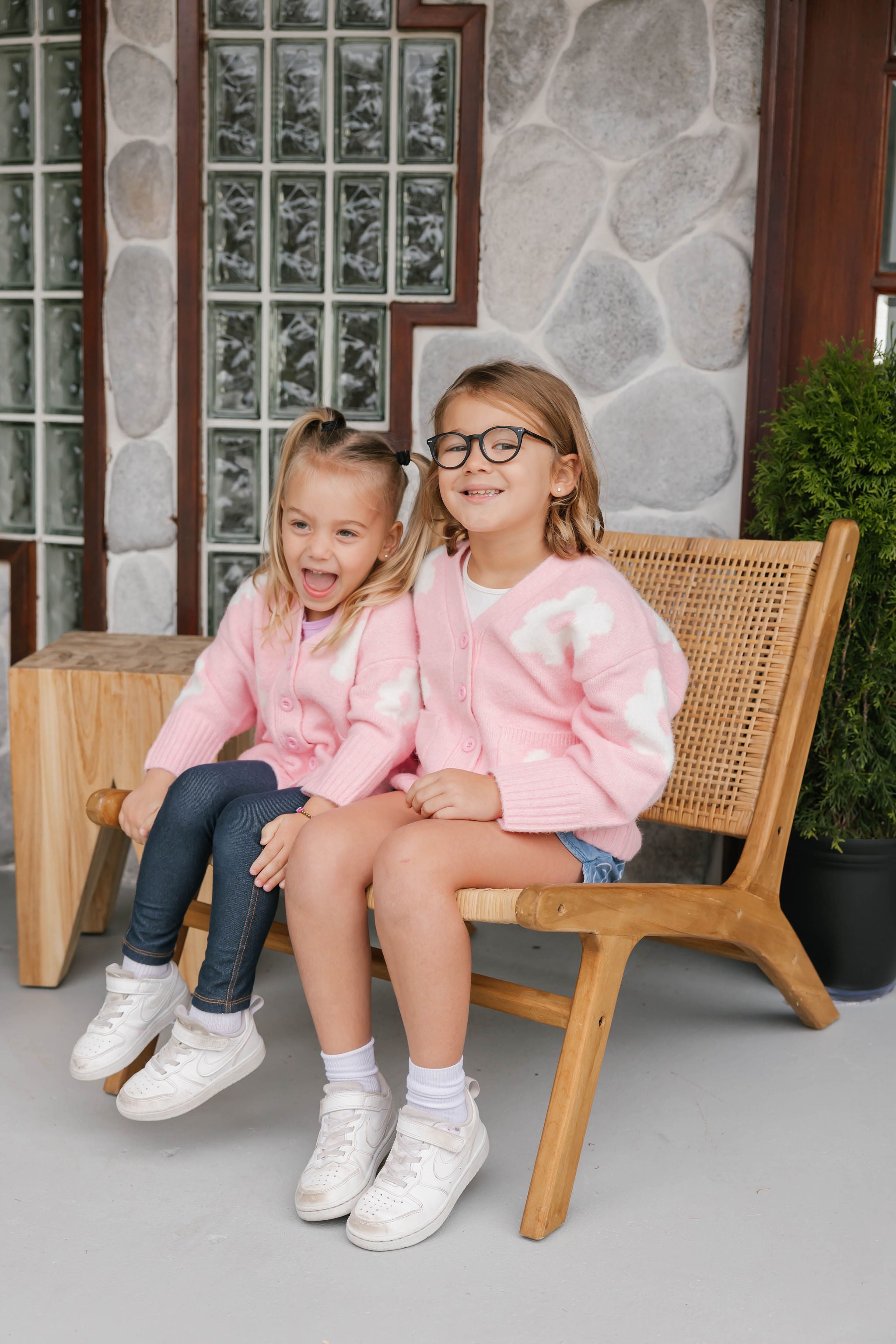 Kids Flora Cardigan in Pink Combo