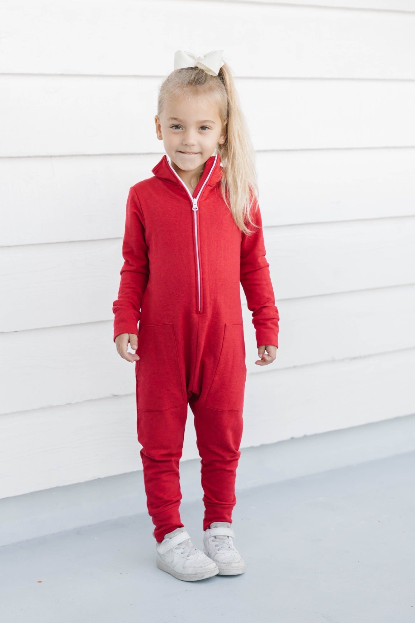 Kids Shay Romper in Jilly Red