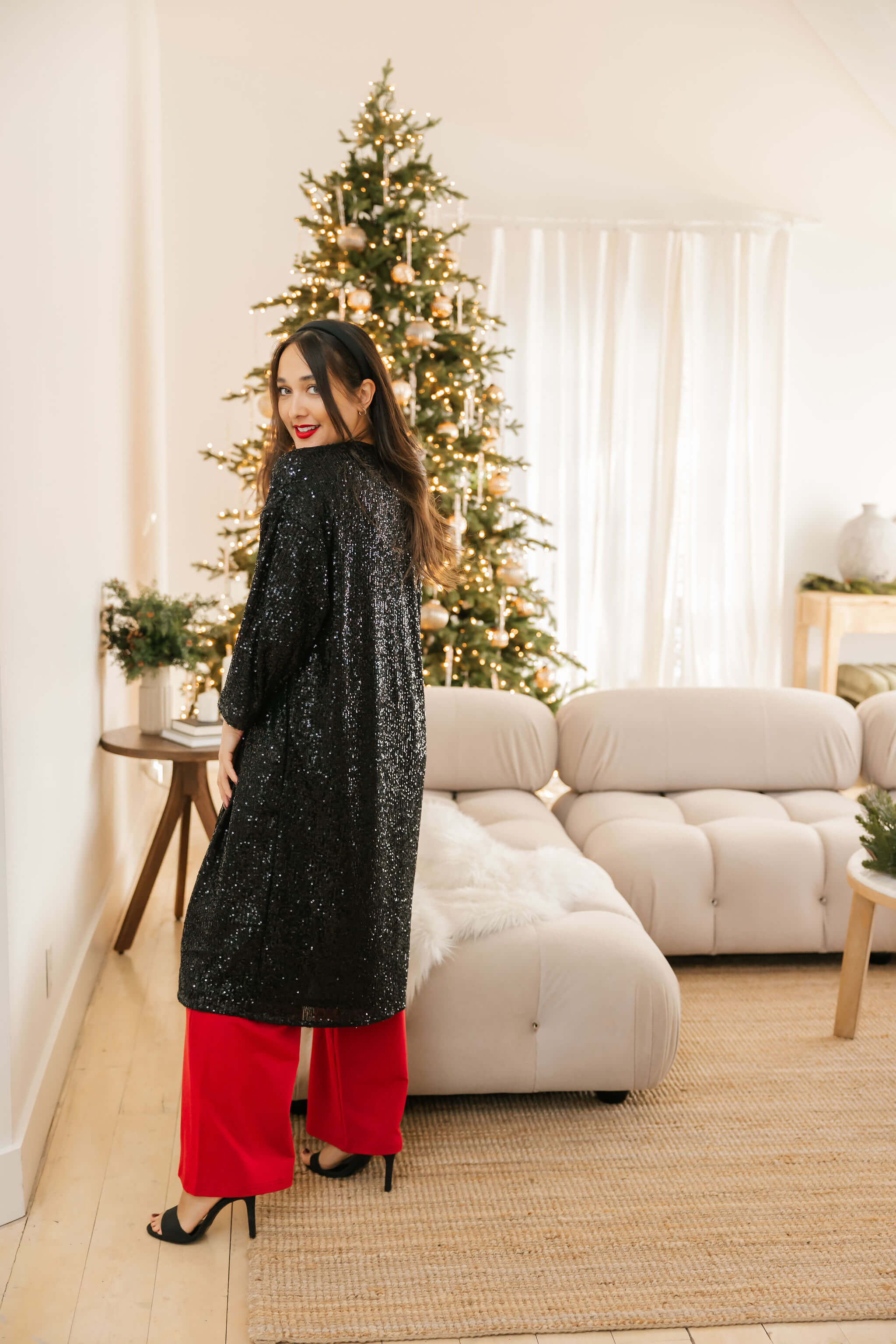 Smash + Tess Liv Sequin Duster in Evening Black