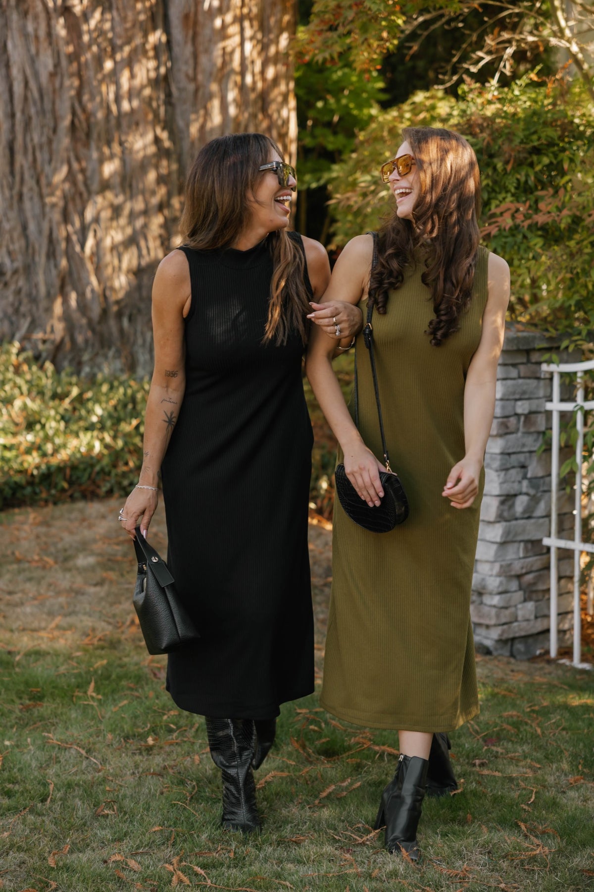 Gabriela Rib Dress in Midnight Black