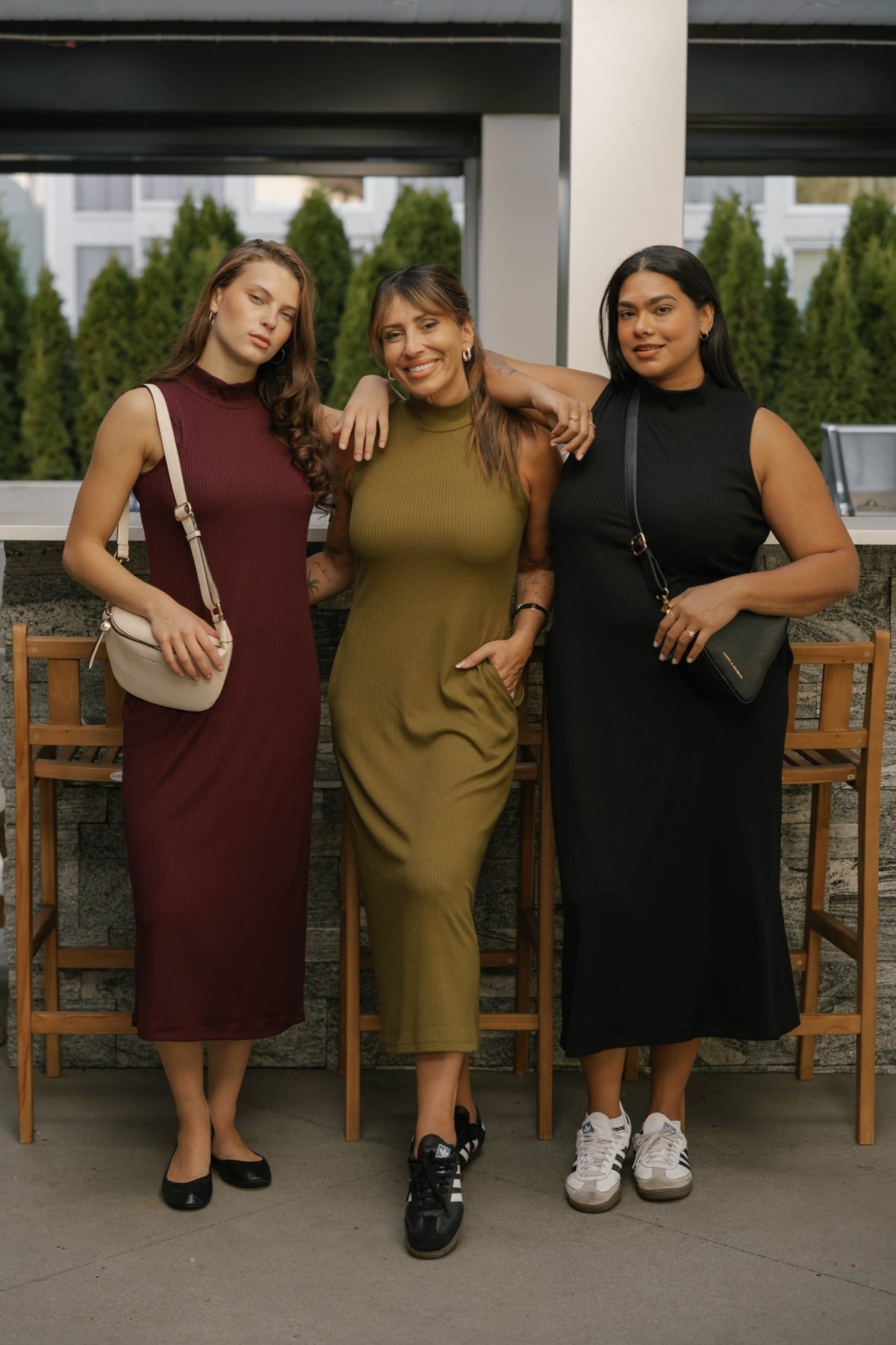 Gabriela Rib Dress in Olive