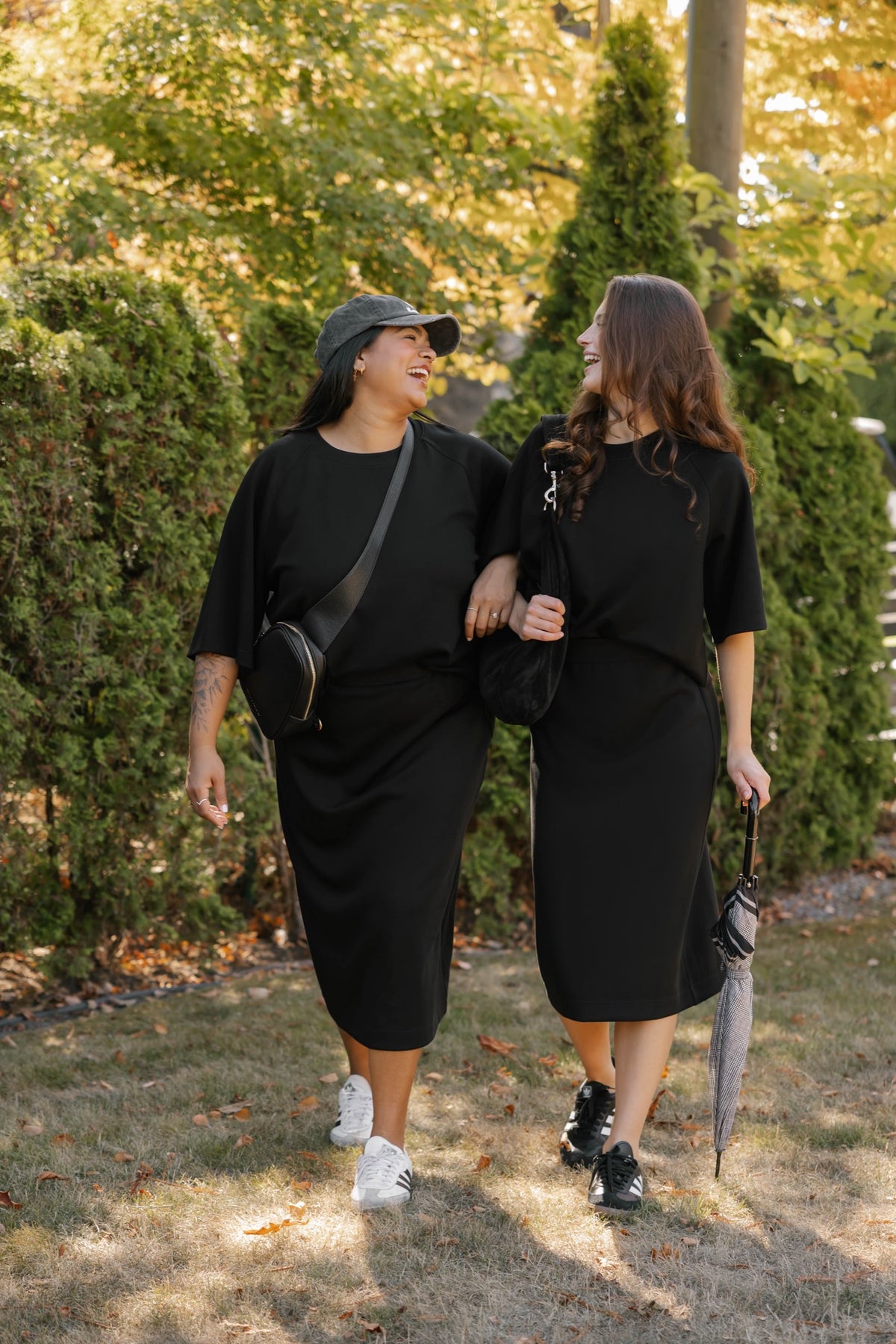 Ellie Microscuba Midi Skirt in Midnight Black
