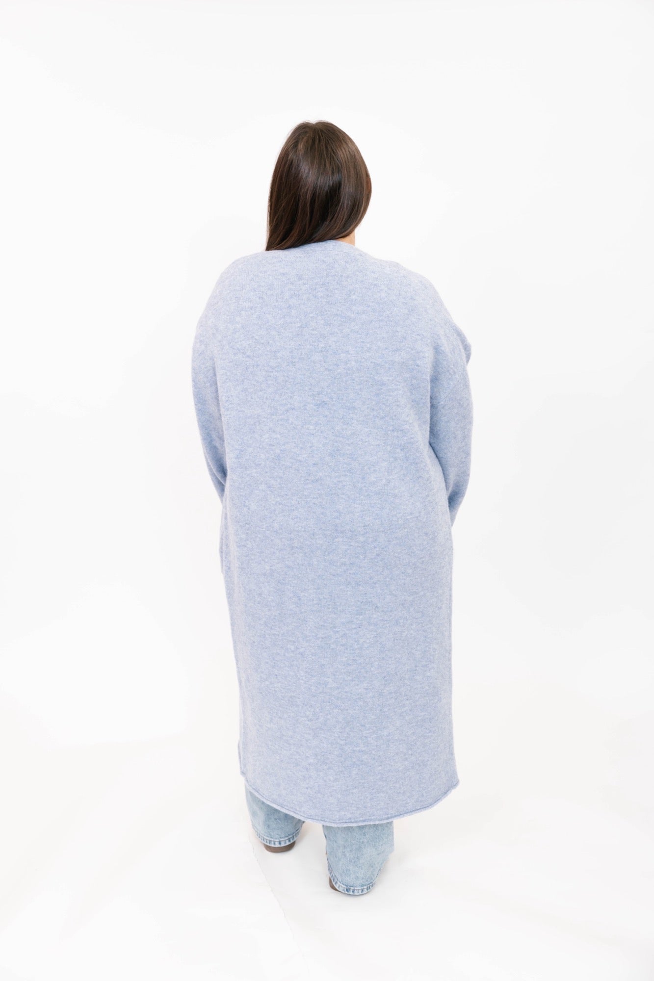 Sweater Weather Long Cardigan in Light Blue