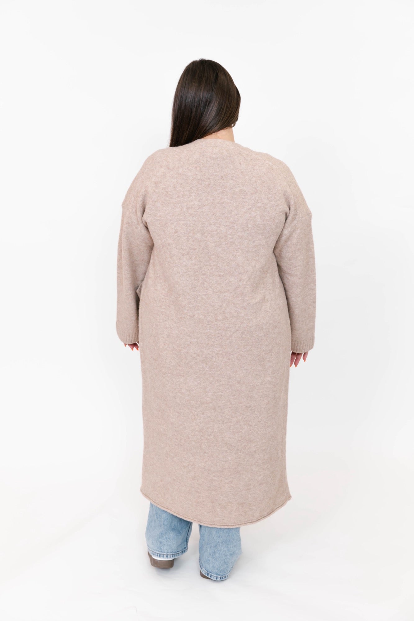 Sweater Weather Long Cardigan in Light Brown