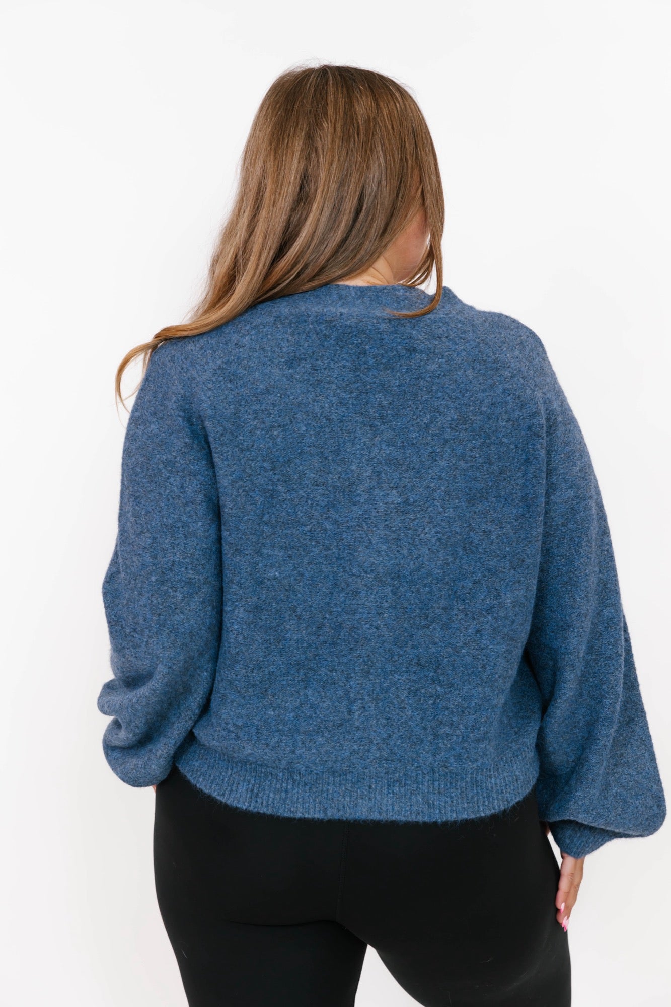 Sweater Weather Short Cardigan in Light Navy