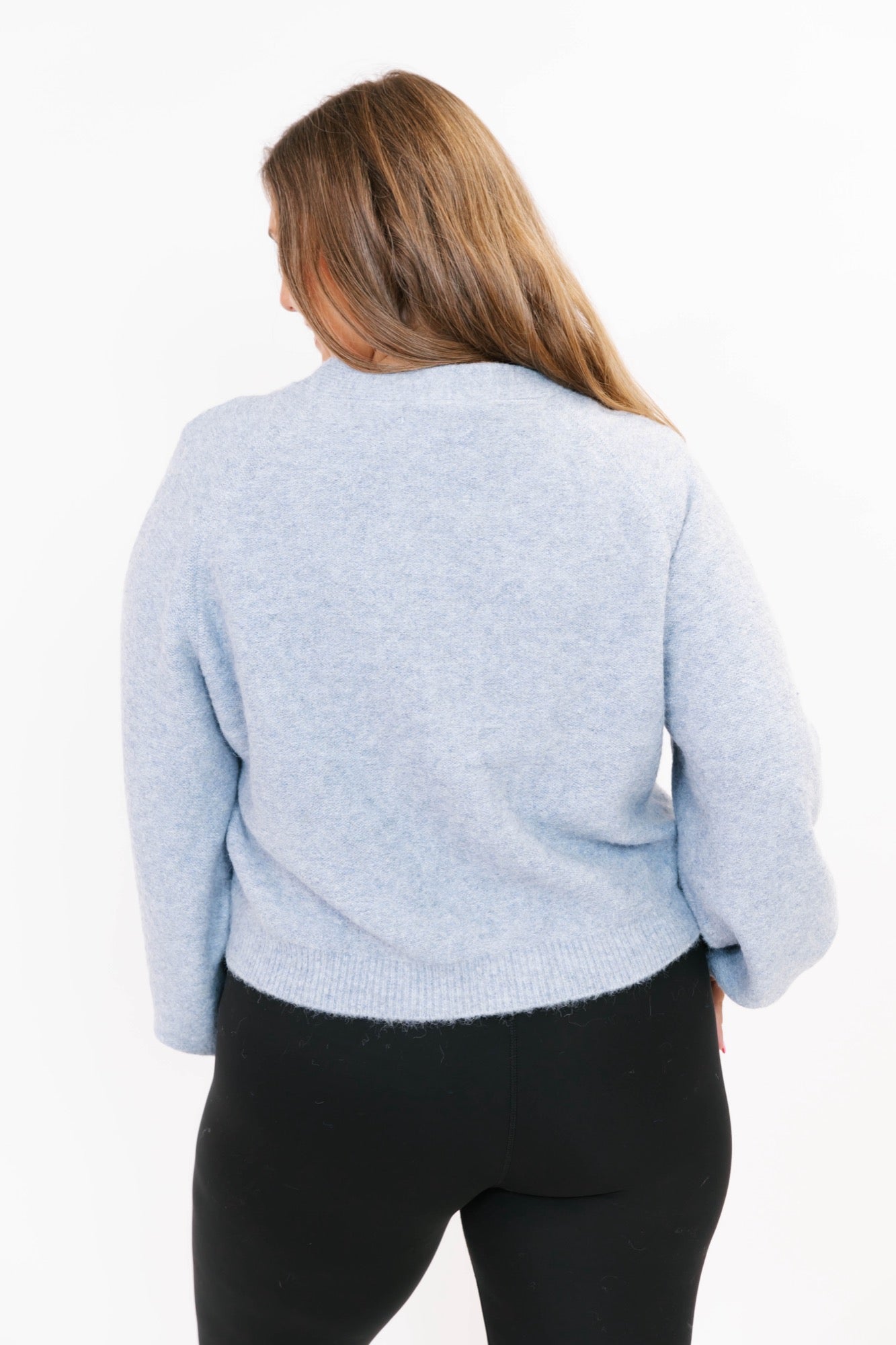 Sweater Weather Short Cardigan in Light Blue