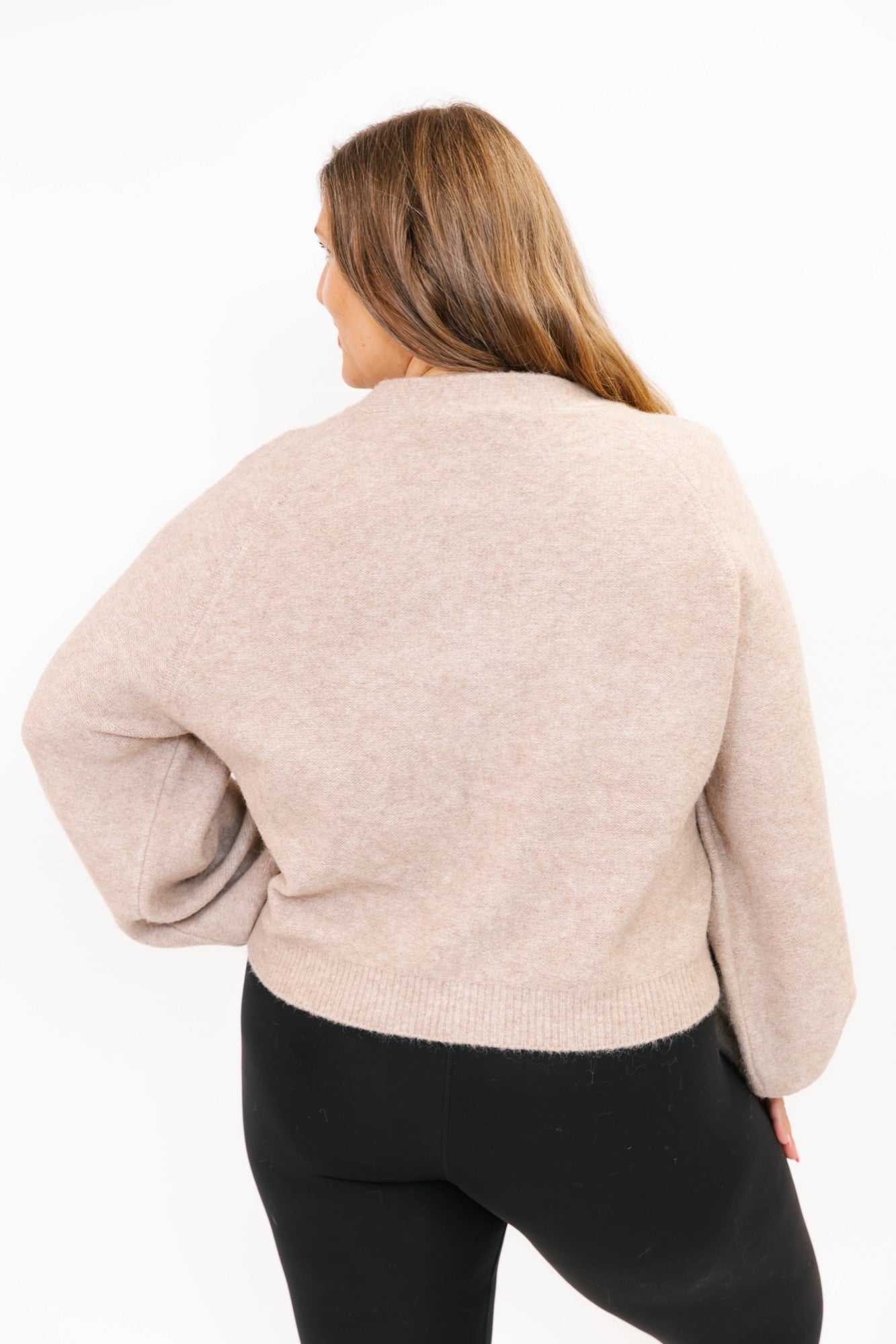 Sweater Weather Short Cardigan in Light Brown