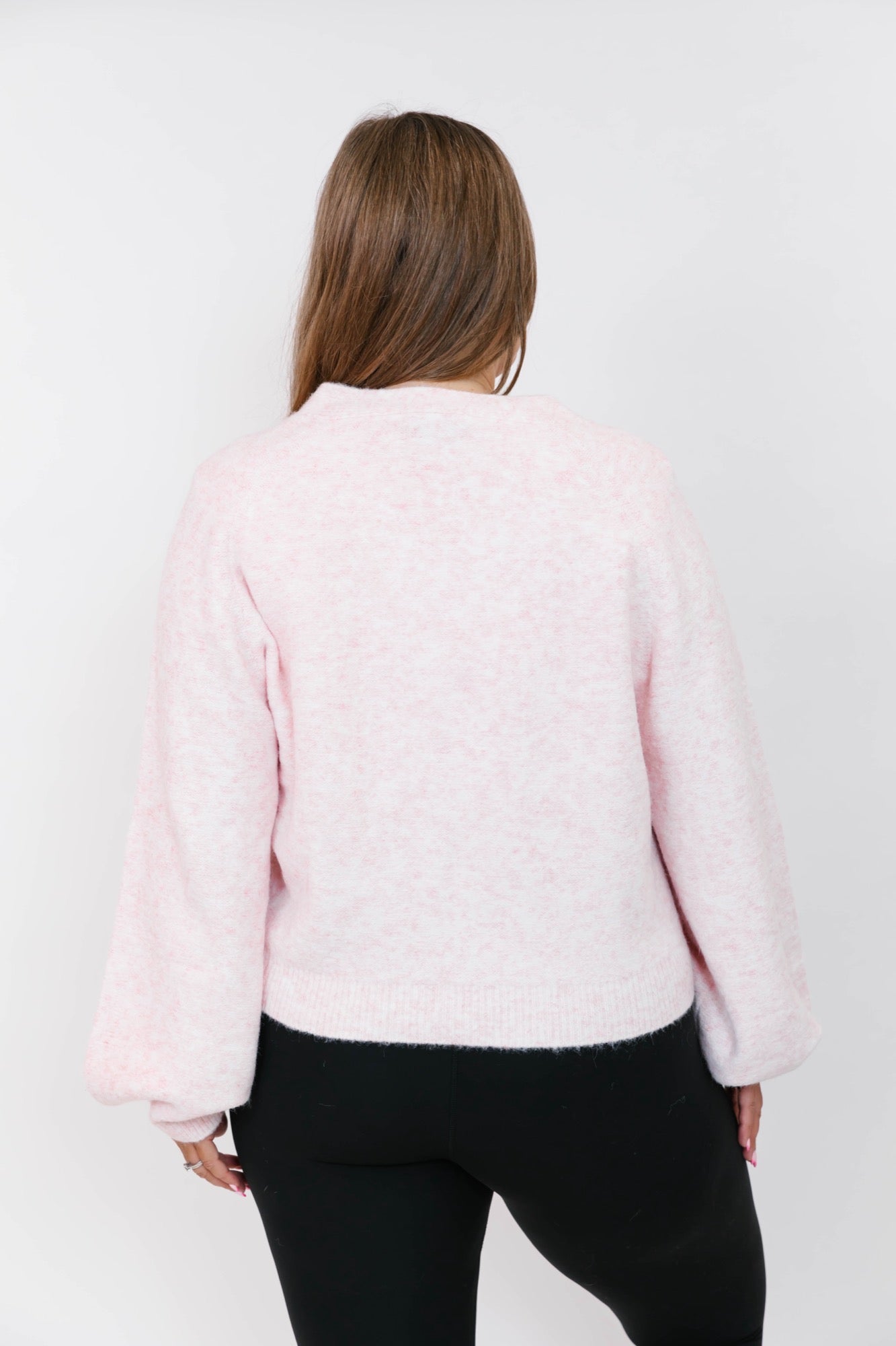 Sweater Weather Short Cardigan in Light Pink