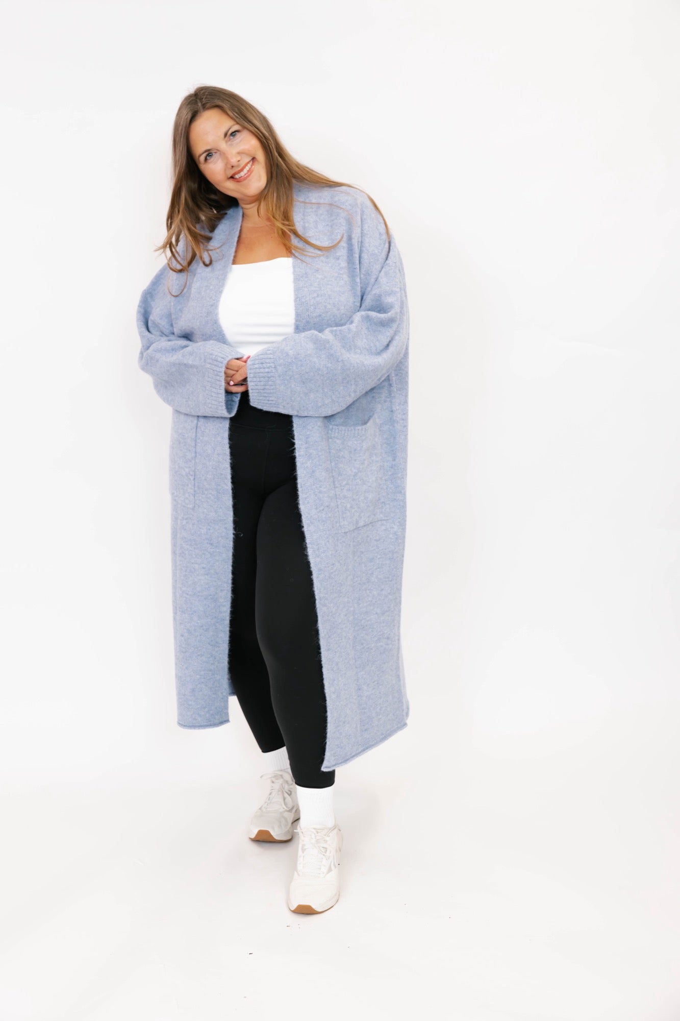 Sweater Weather Long Cardigan in Light Blue