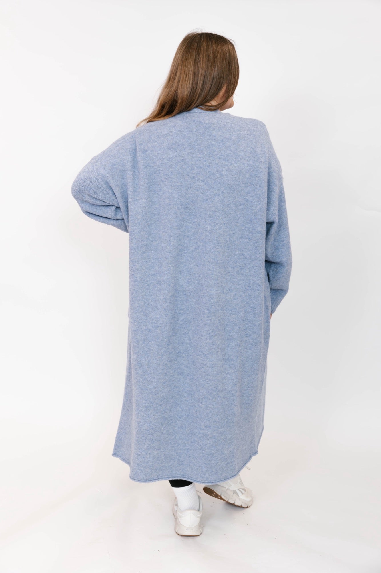 Sweater Weather Long Cardigan in Light Blue