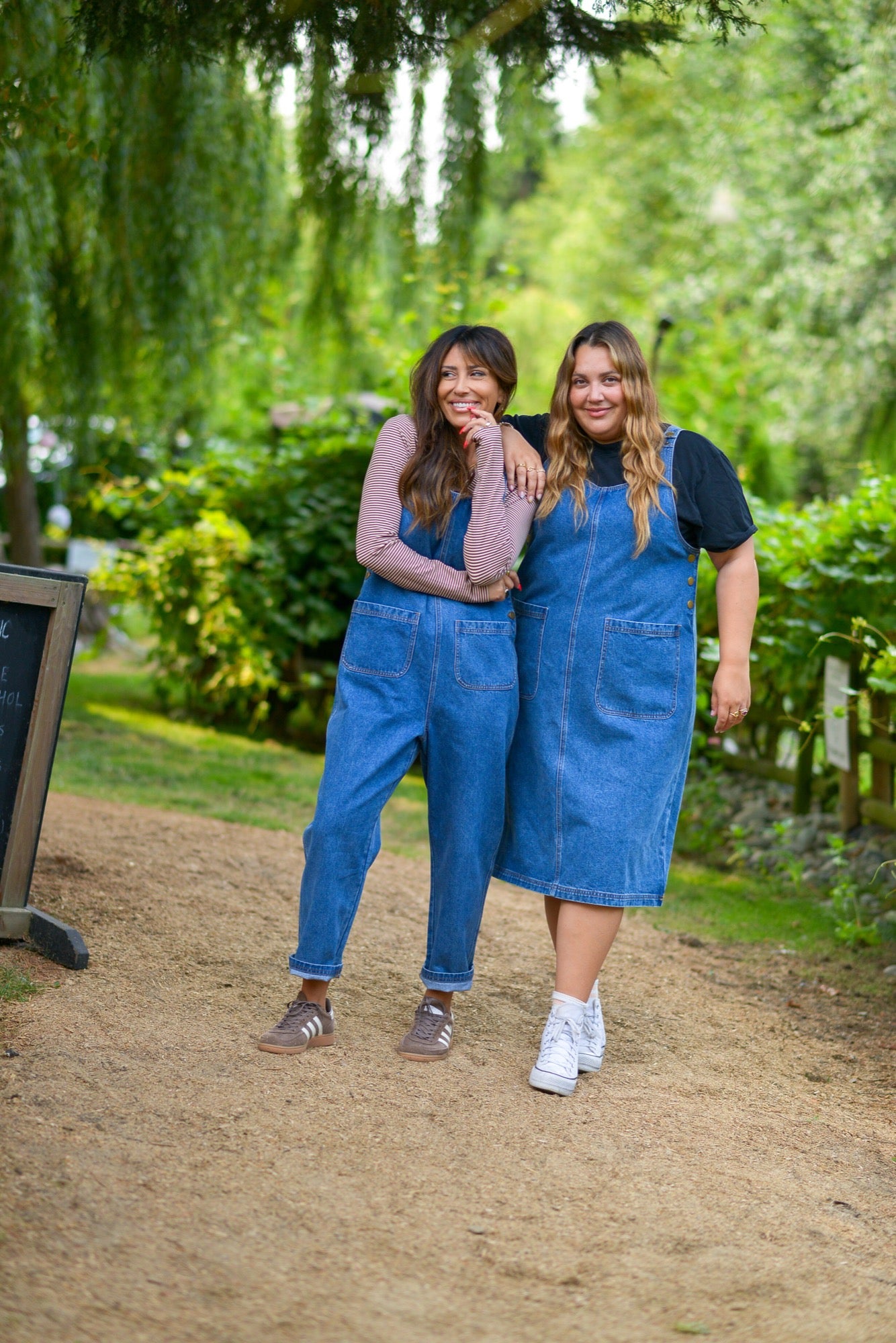 Leah Denim Overalls in Medium Blue