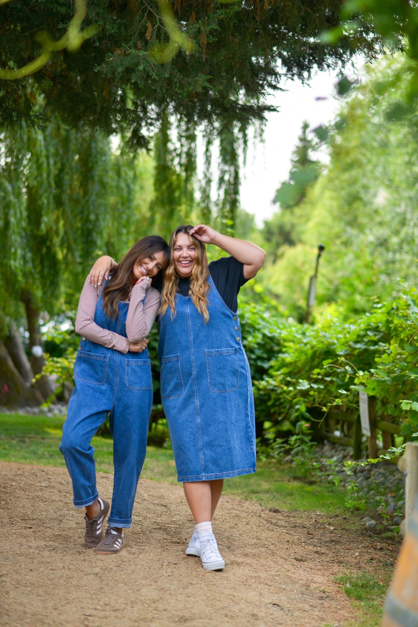 Leah Denim Overall Dress in Medium Blue