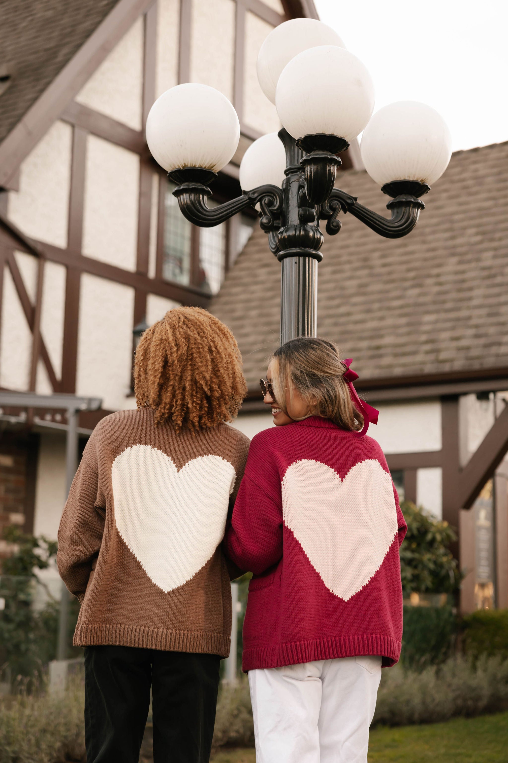 Big Heart Cardigan in Chocolate Brown + Cream