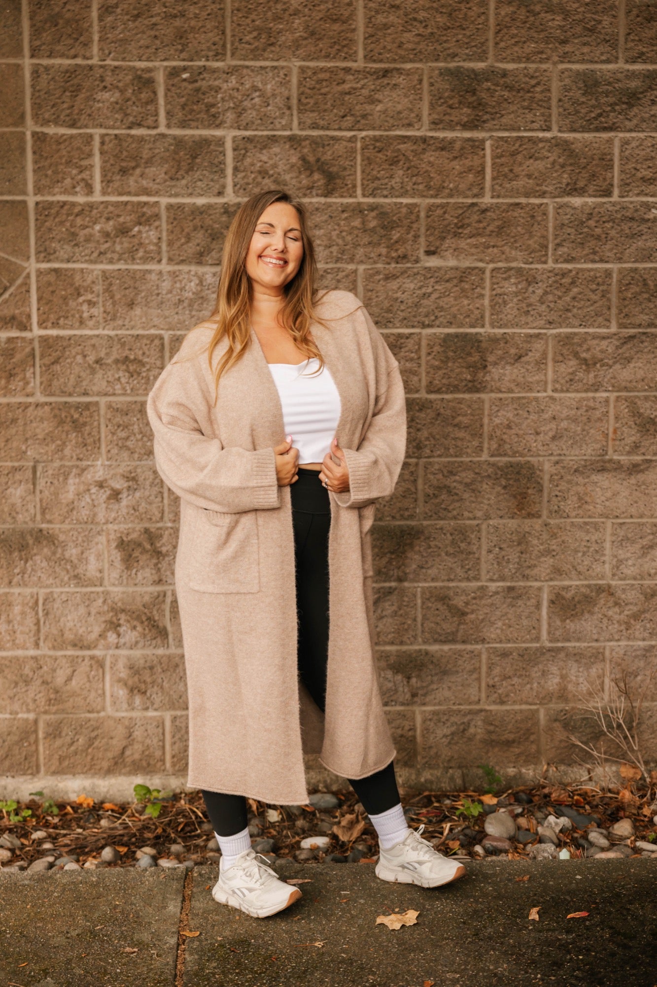 Sweater Weather Long Cardigan in Light Brown