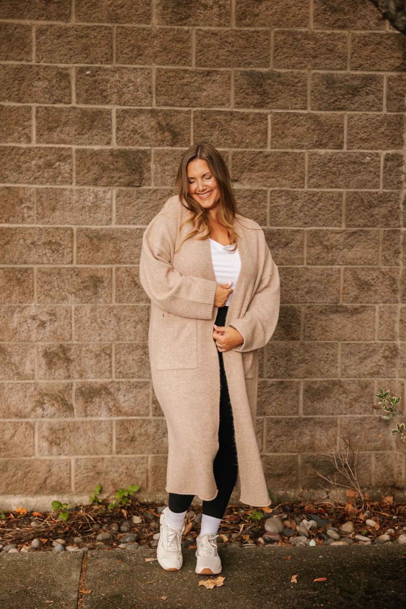 Sweater Weather Long Cardigan in Light Brown