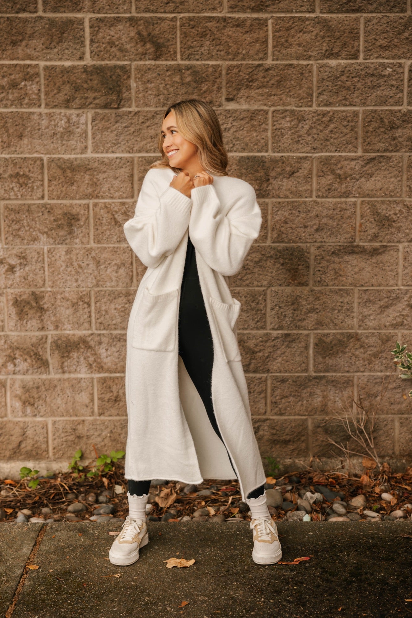 Sweater Weather Long Cardigan in Ivory