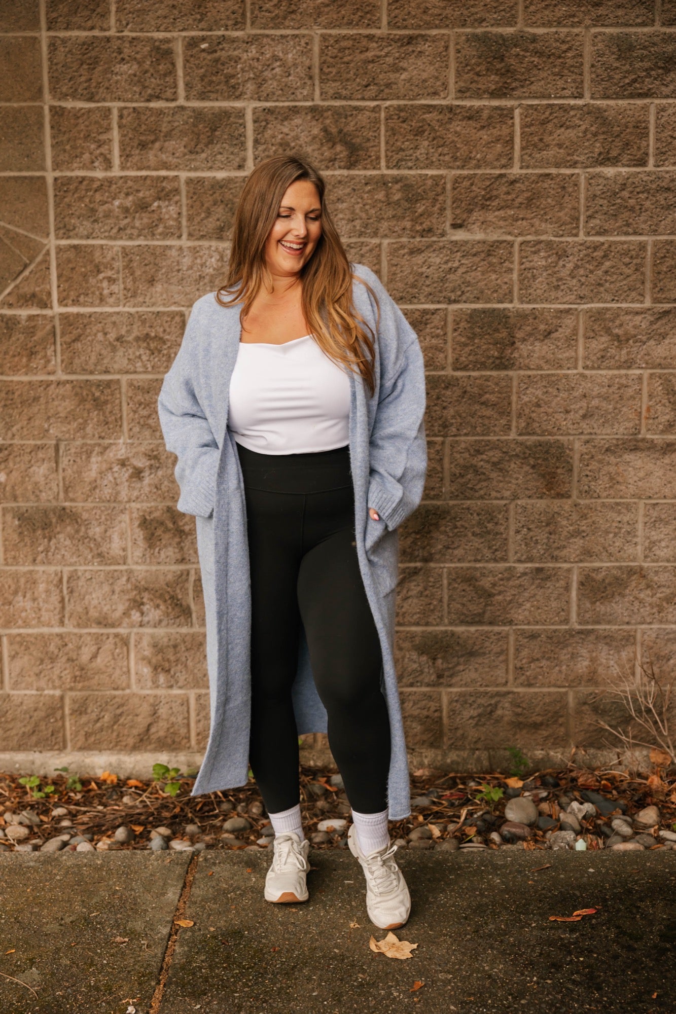 Sweater Weather Long Cardigan in Light Blue