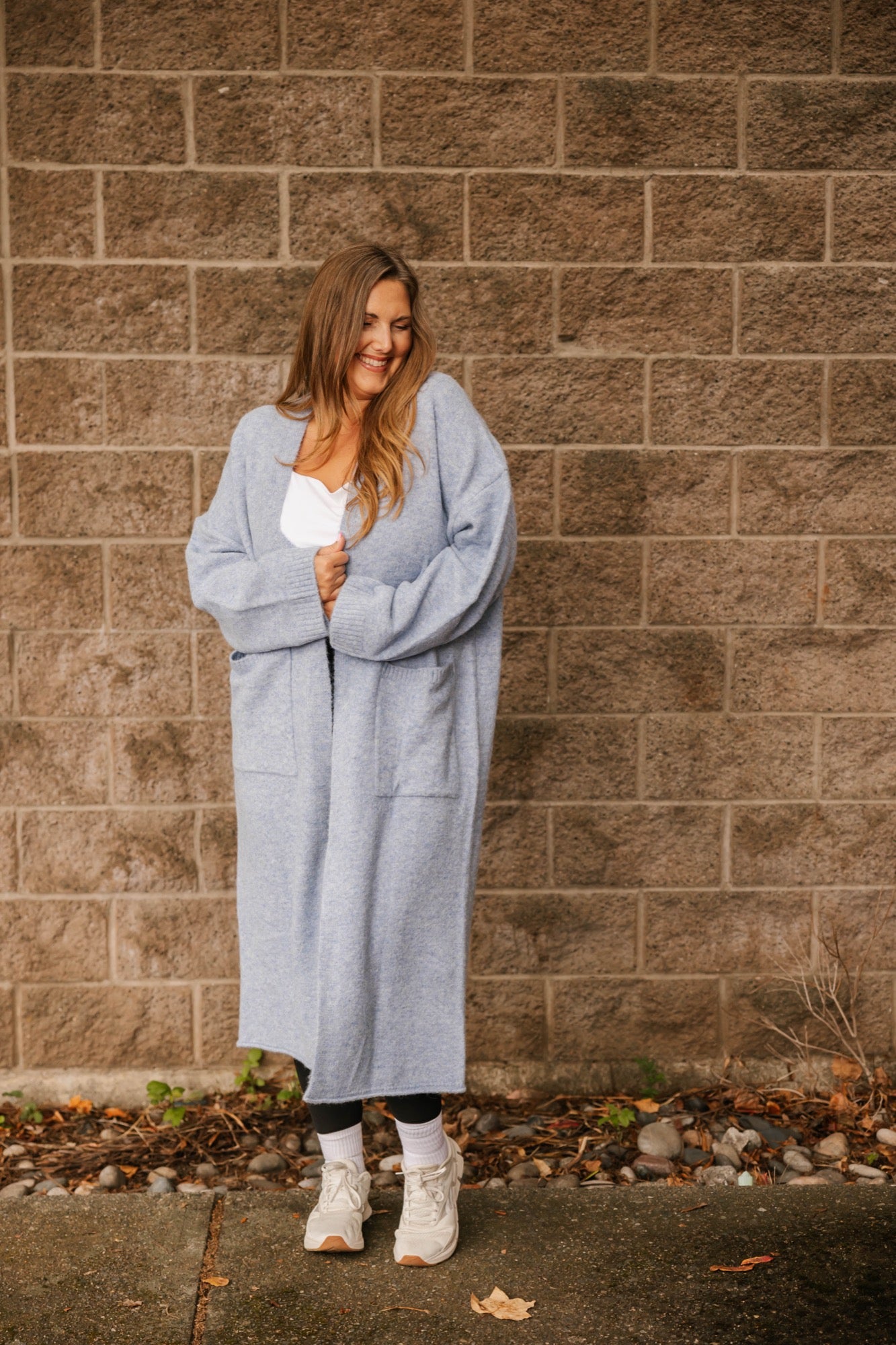 Sweater Weather Long Cardigan in Light Blue