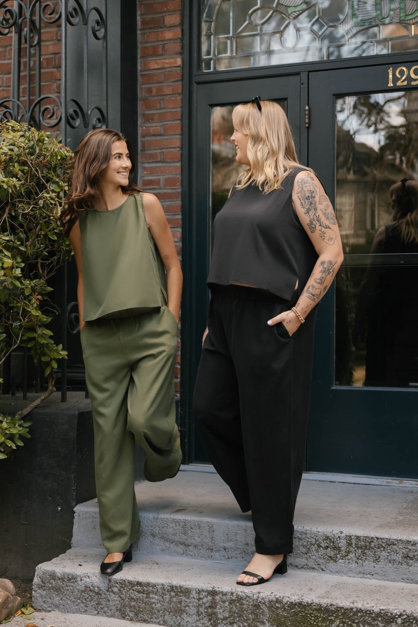 Celine Wide Leg Pants in Olive