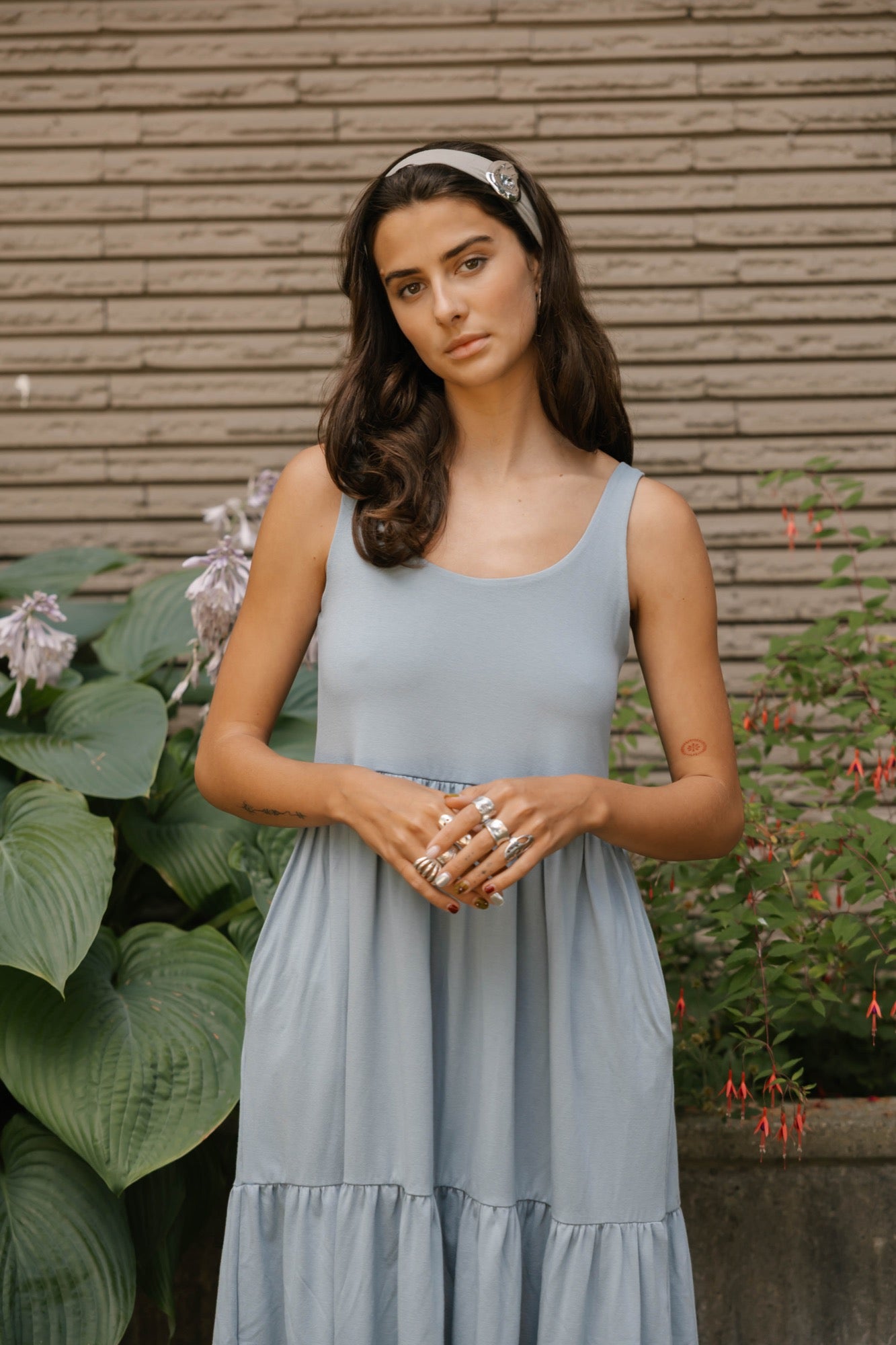 Lake Maxi Dress in Dusty Light Blue