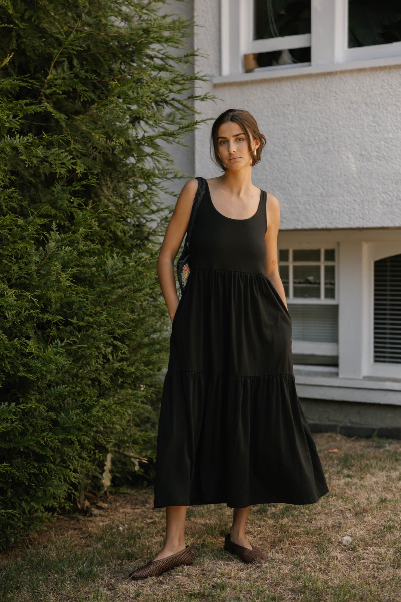 Lake Maxi Dress in Midnight Black