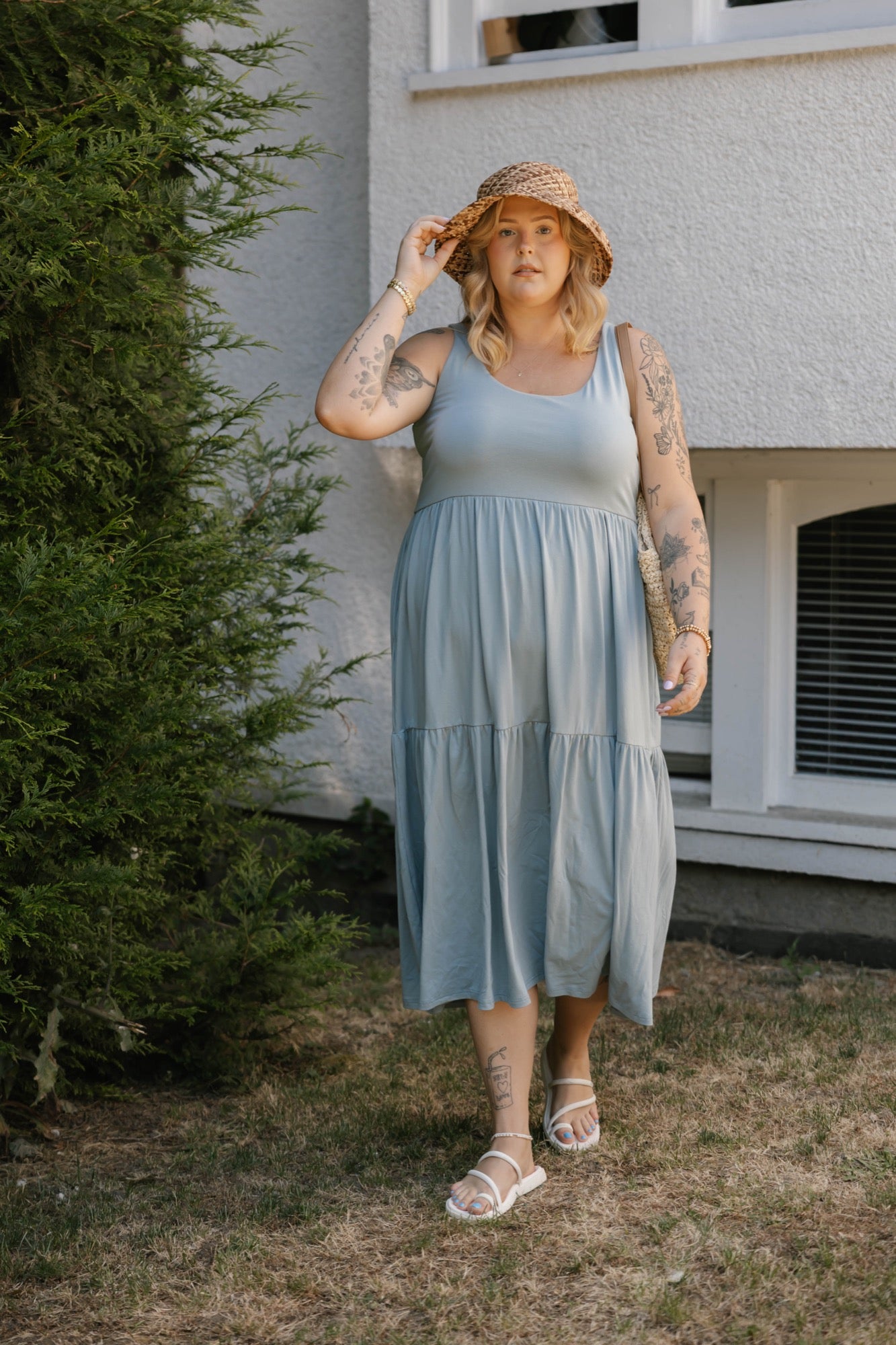 Lake Maxi Dress in Dusty Light Blue
